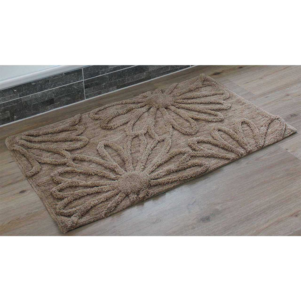 Gözze Badteppich Blume Sand Beige 60x100 cm