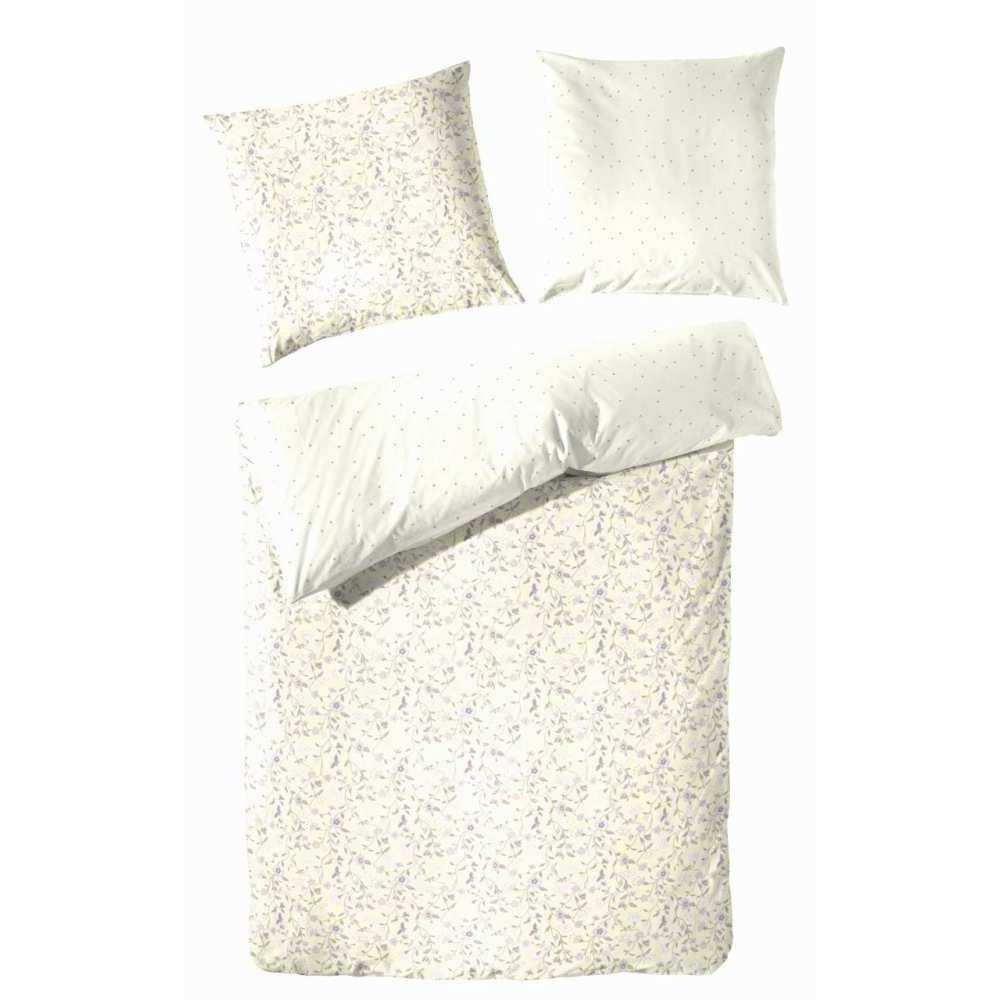 Hahn Renforce Bettwäsche Gelb Blumen 155x220 cm + 80x80 cm