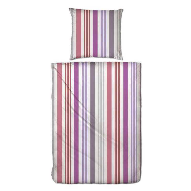 Hahn Microfaser Bettwäsche Gestreift Beige Bunt 135x200 cm + 80x80 cm