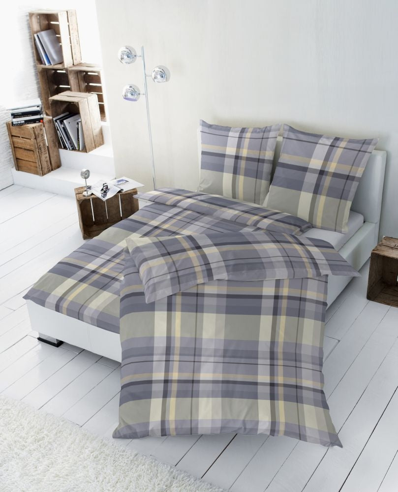 Hahn Edelflanell Bettwäsche #farbe_grau
