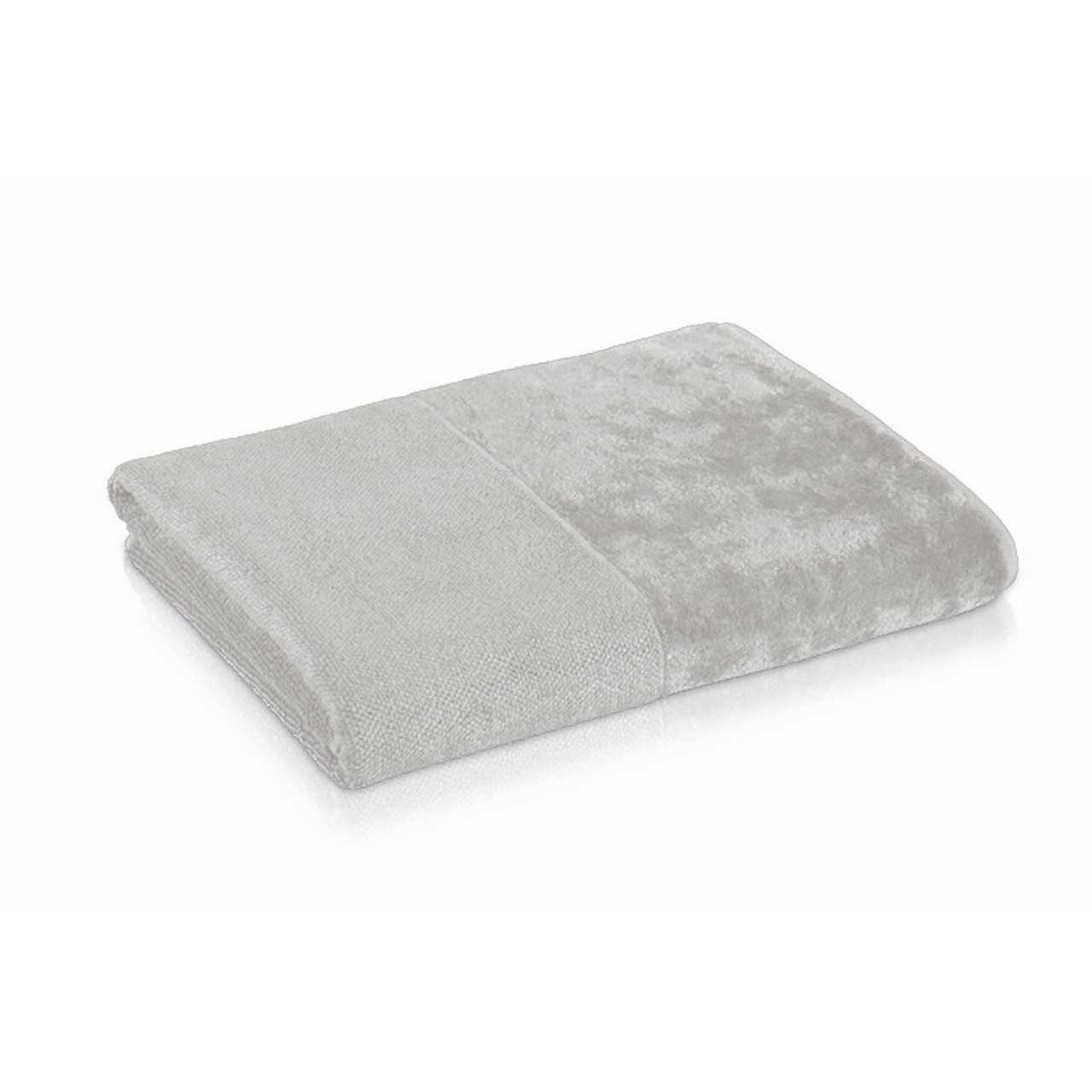 möve Handtuch Uni Bamboo Luxe Veloursbordüre Weiss