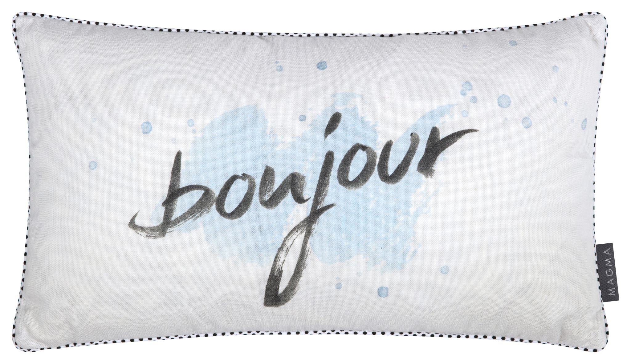 Magma Kissenhülle Bonmont Bonjour mit Digitalprint Hellblau 30x50 cm
