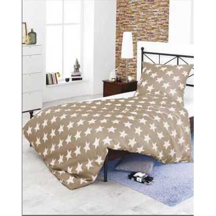 Rally-Fashion Baumwolle Polyester Bettwäsche Julia Sterne 135x200 cm + 80x80 cm Beige