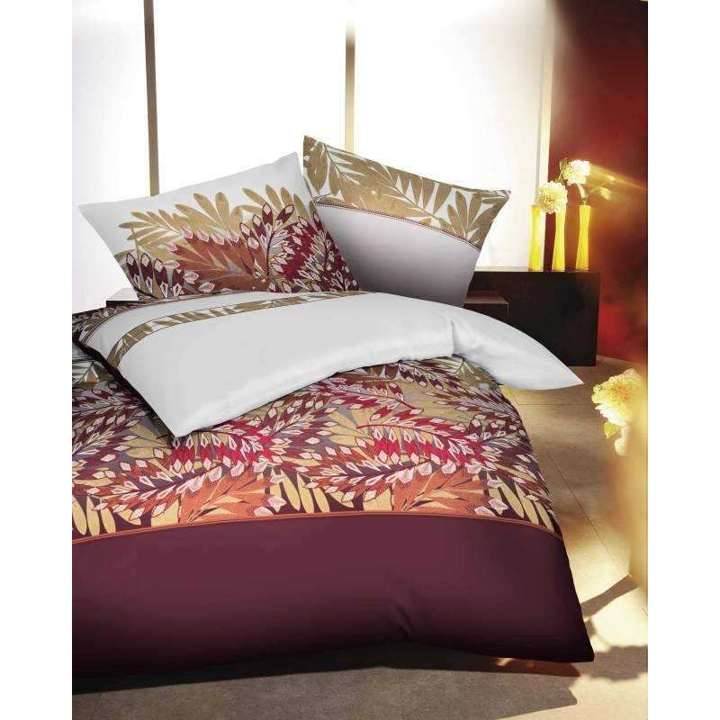 Kaeppel Biber Bettwäsche Pergola Burgund 135x200 cm + 80x80 cm