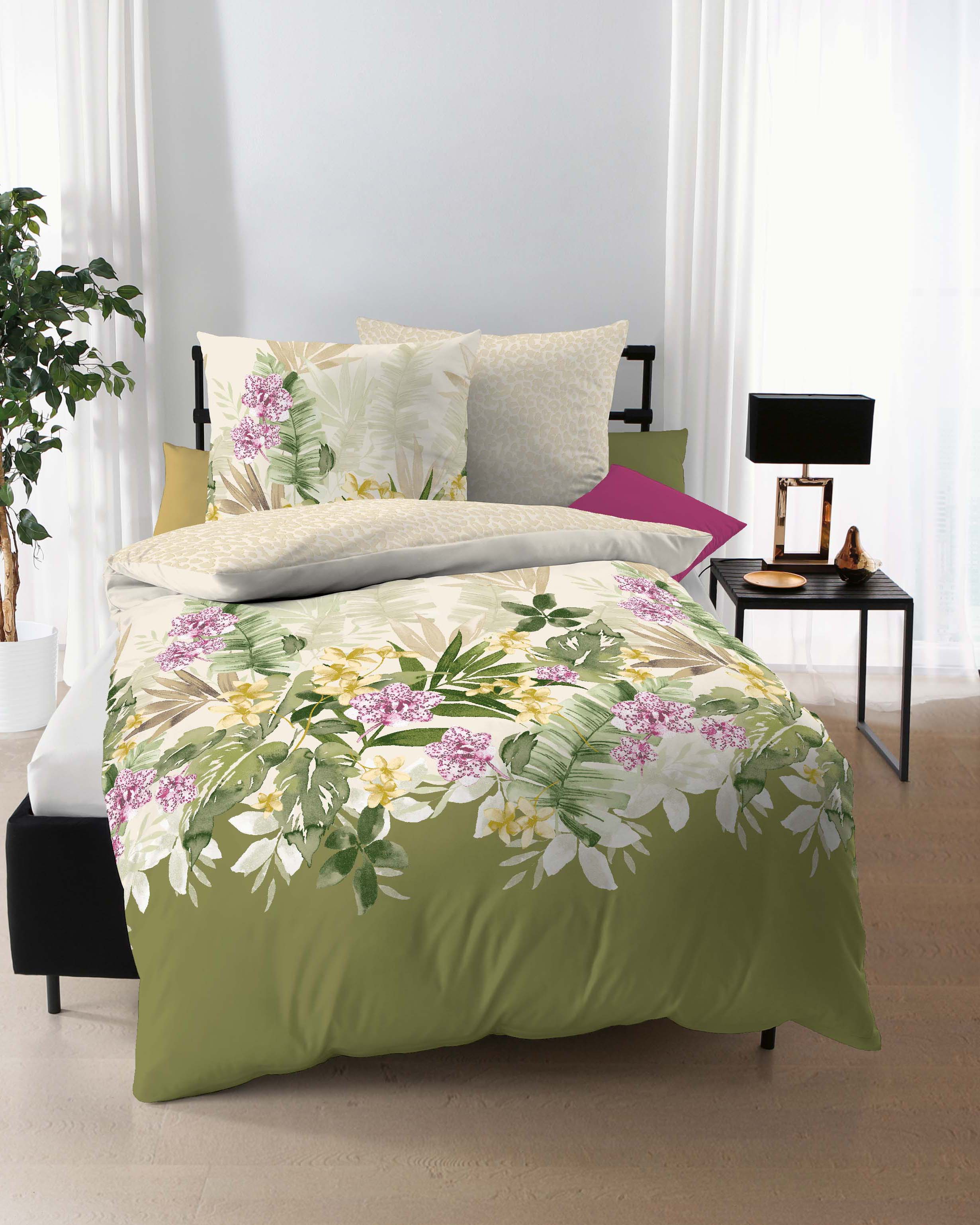 Kaeppel Mako Satin Wende Bettwäsche Leo Orchid
