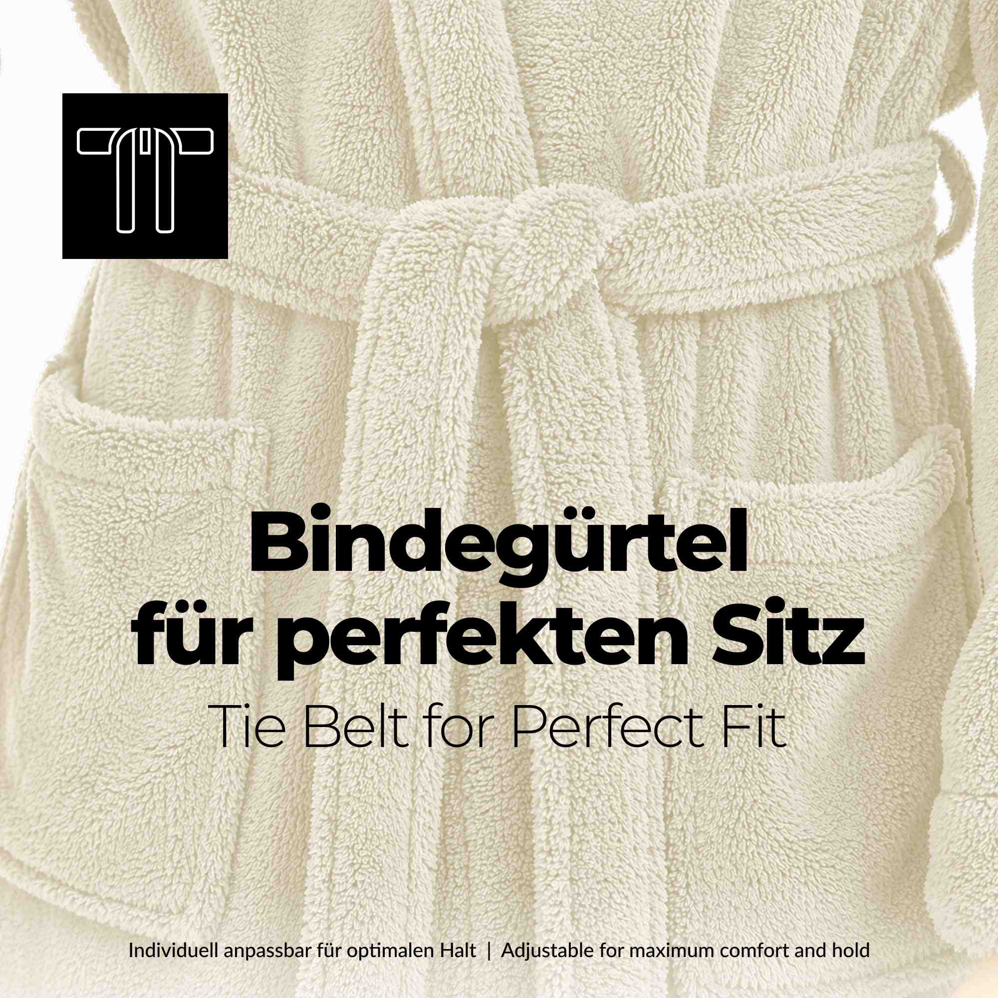 etérea Mustique Kuschelfleece Kapuzen-Bademantel Saunamantel Unisex