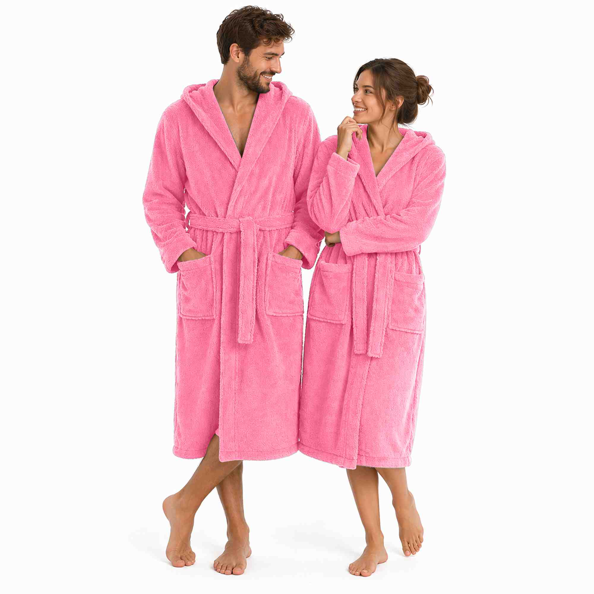 etérea Mustique Kuschelfleece Kapuzen-Bademantel Saunamantel Unisex