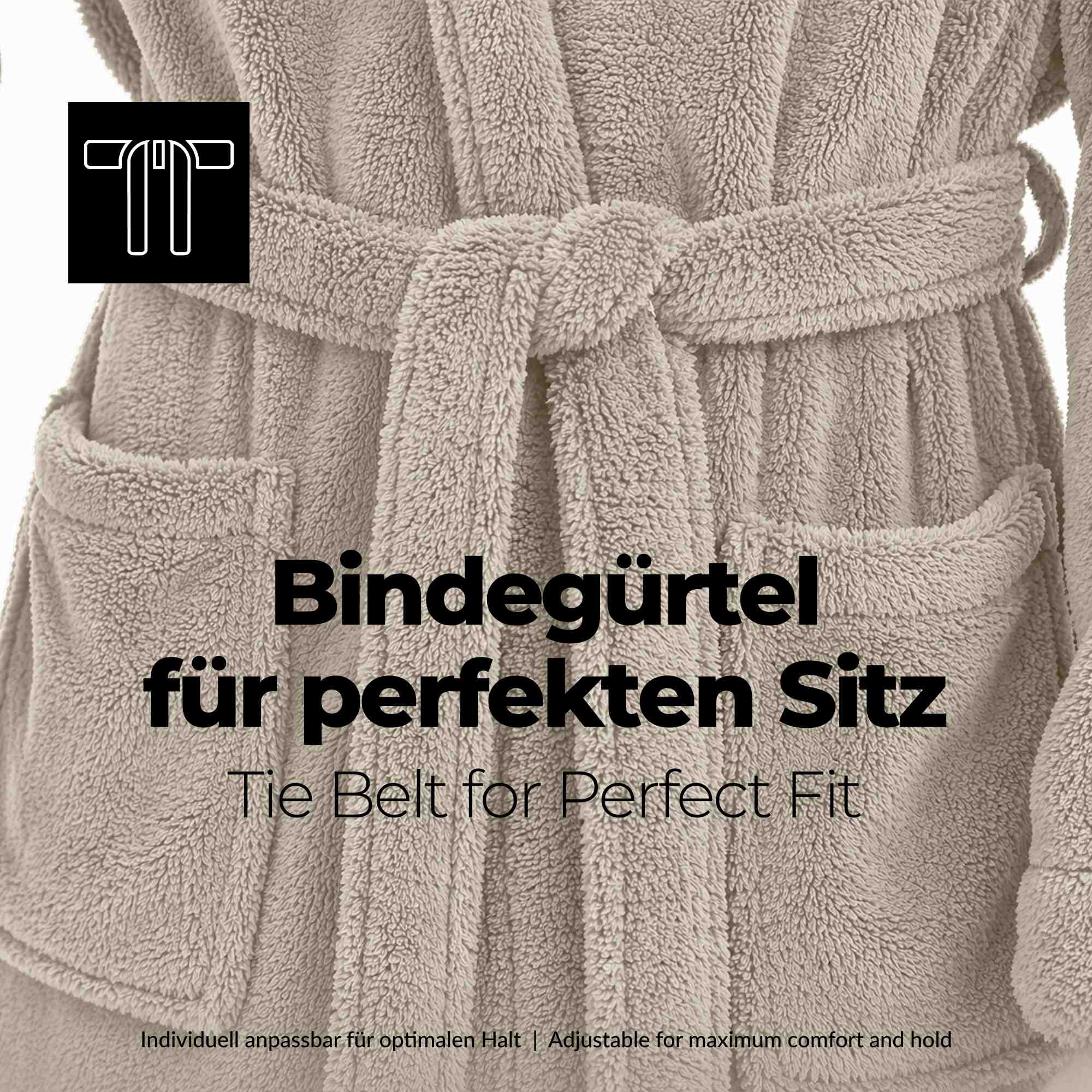 etérea Mustique Kuschelfleece Kapuzen-Bademantel Saunamantel Unisex