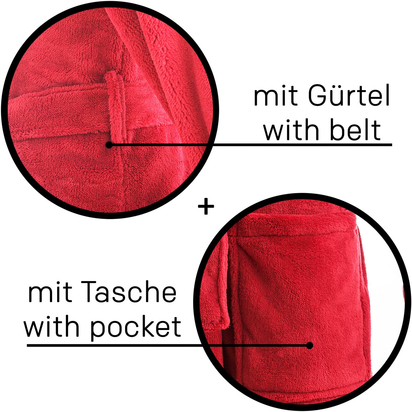 etérea Mustique Kuschelfleece Kapuzen-Bademantel Saunamantel Unisex