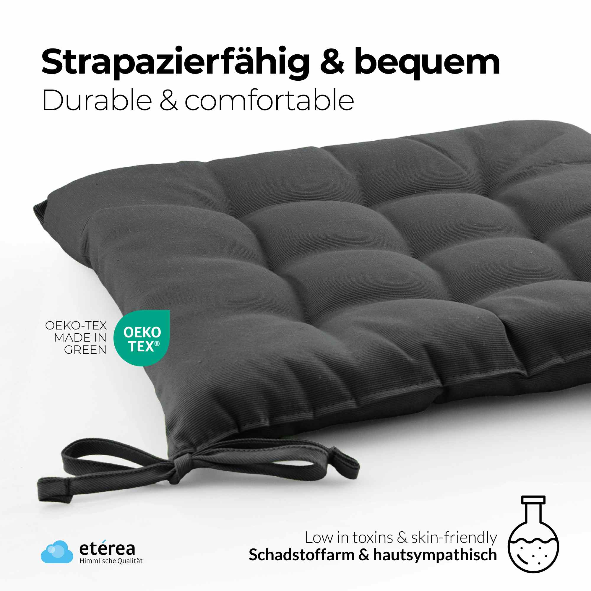 etérea Sitzkissen Stuhlkissen Basic 40x40cm - Innen und Aussenbereich