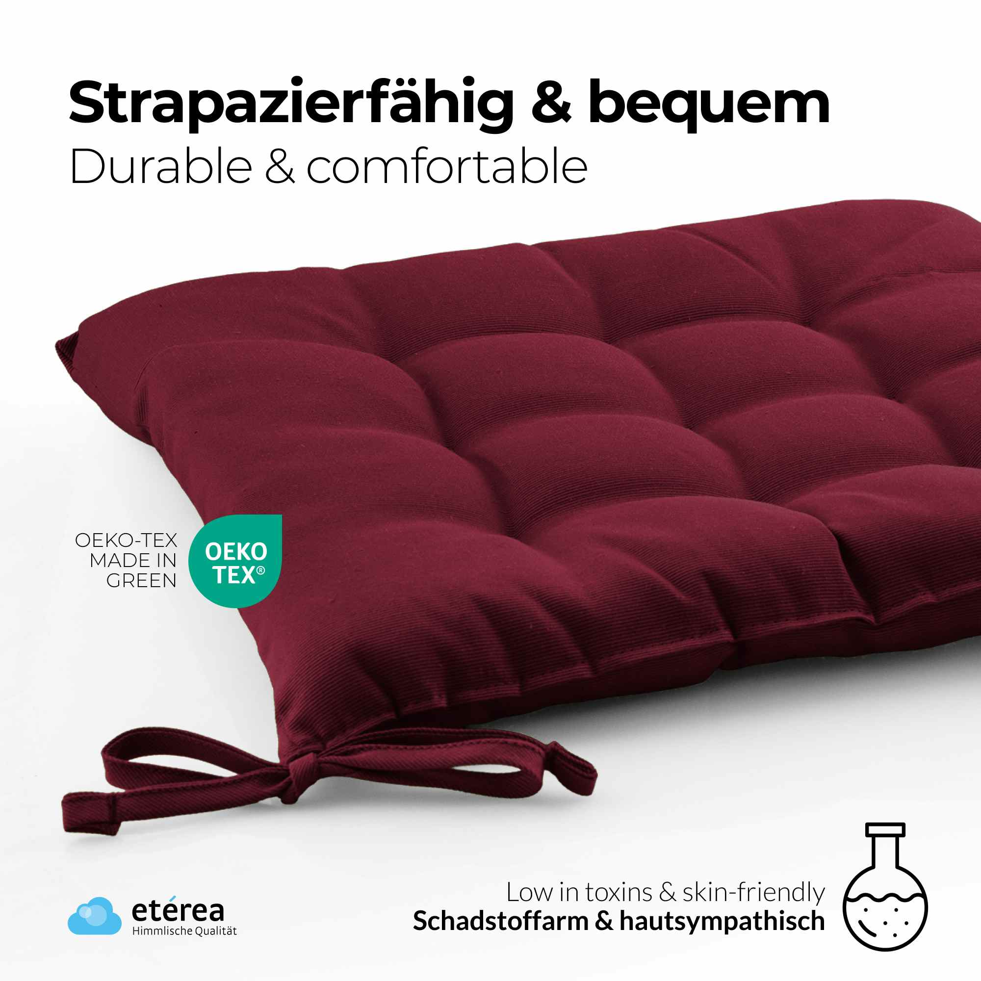 etérea Sitzkissen Stuhlkissen Basic 40x40cm - Innen und Aussenbereich