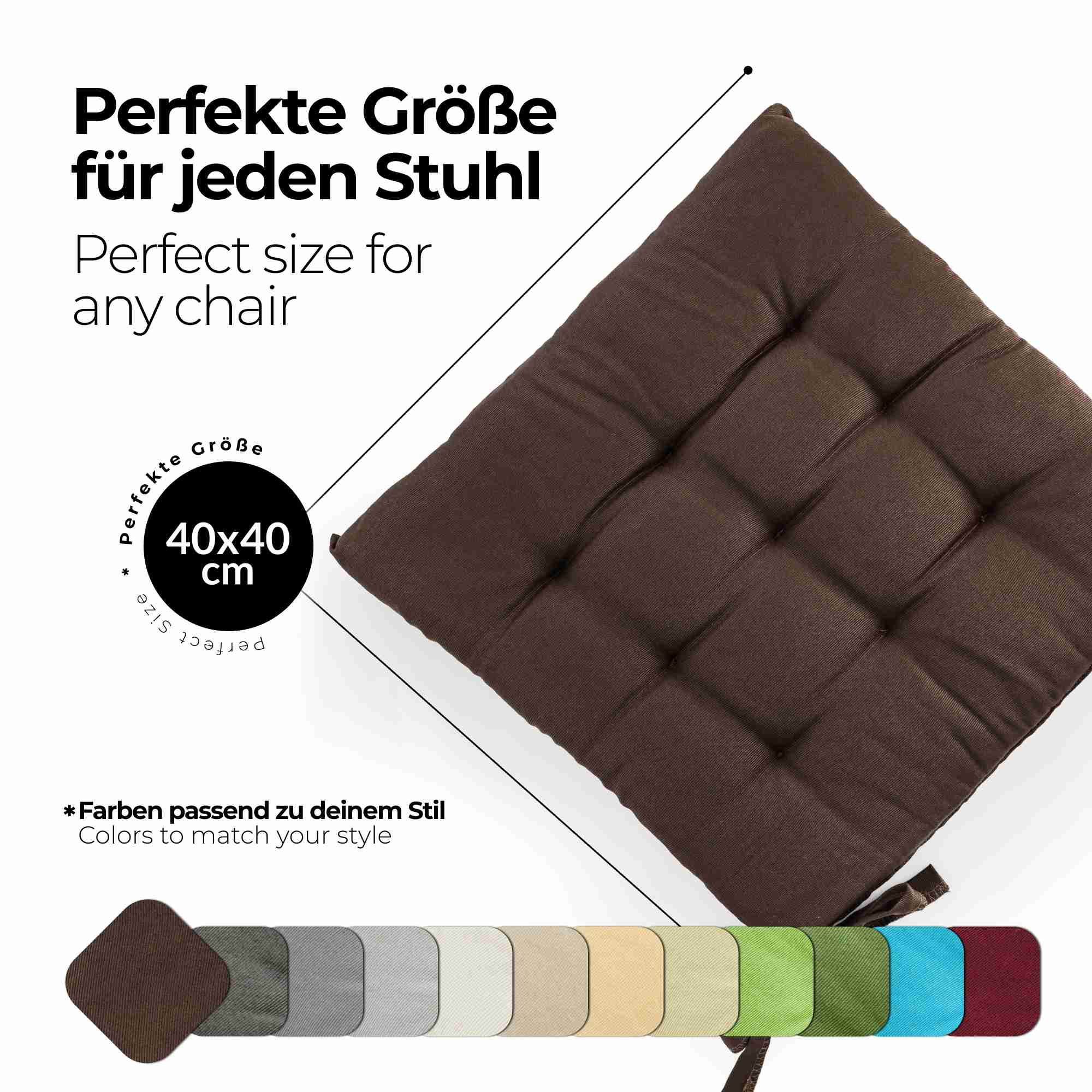 etérea Sitzkissen Stuhlkissen Basic 40x40cm - Innen und Aussenbereich