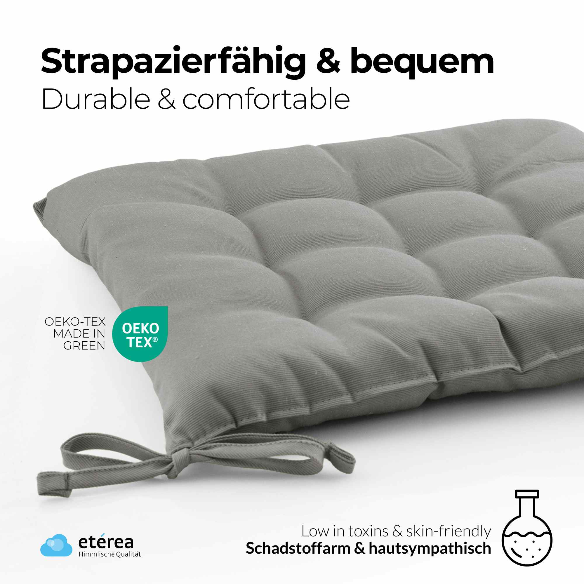 etérea Sitzkissen Stuhlkissen Basic 40x40cm - Innen und Aussenbereich