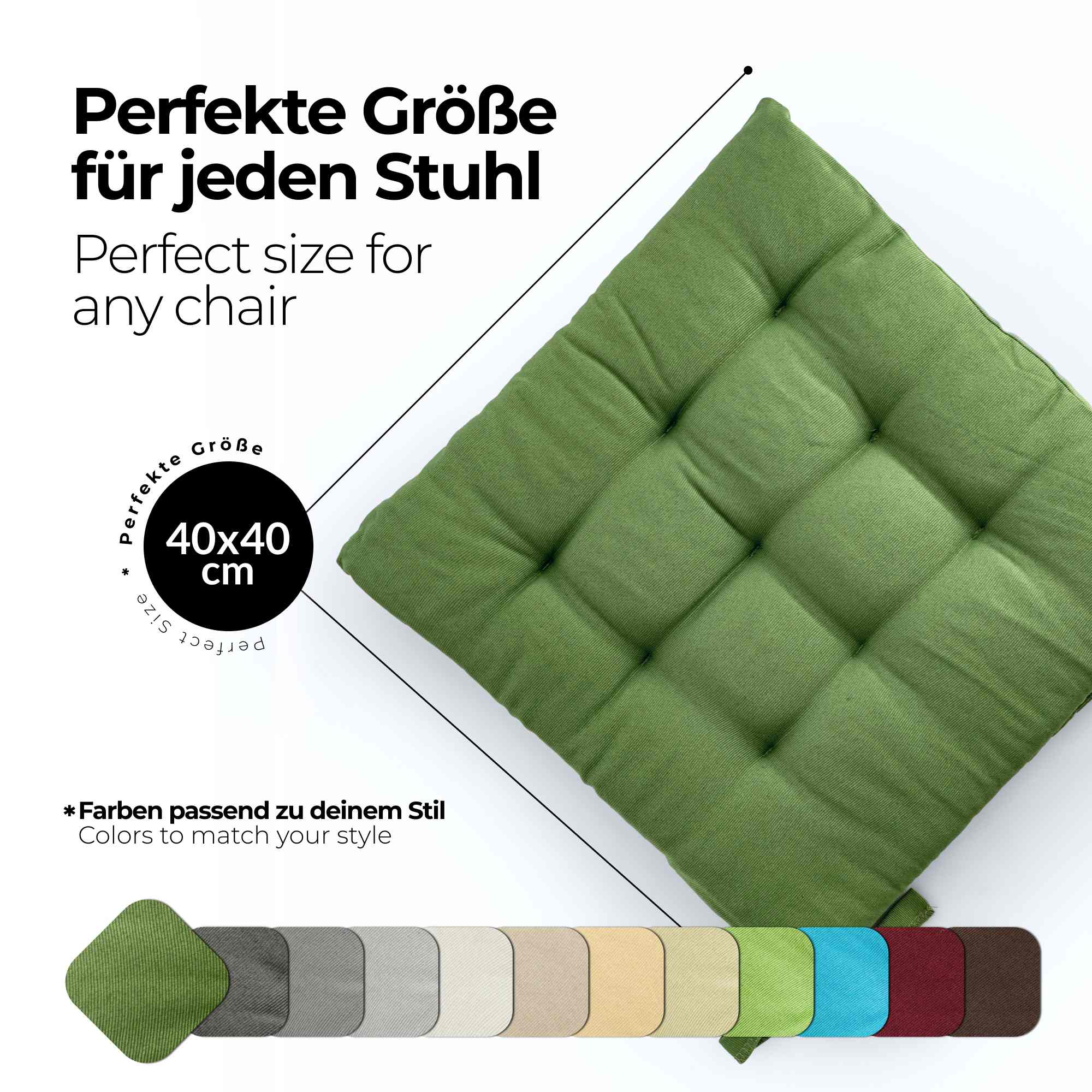 etérea Sitzkissen Stuhlkissen Basic 40x40cm - Innen und Aussenbereich