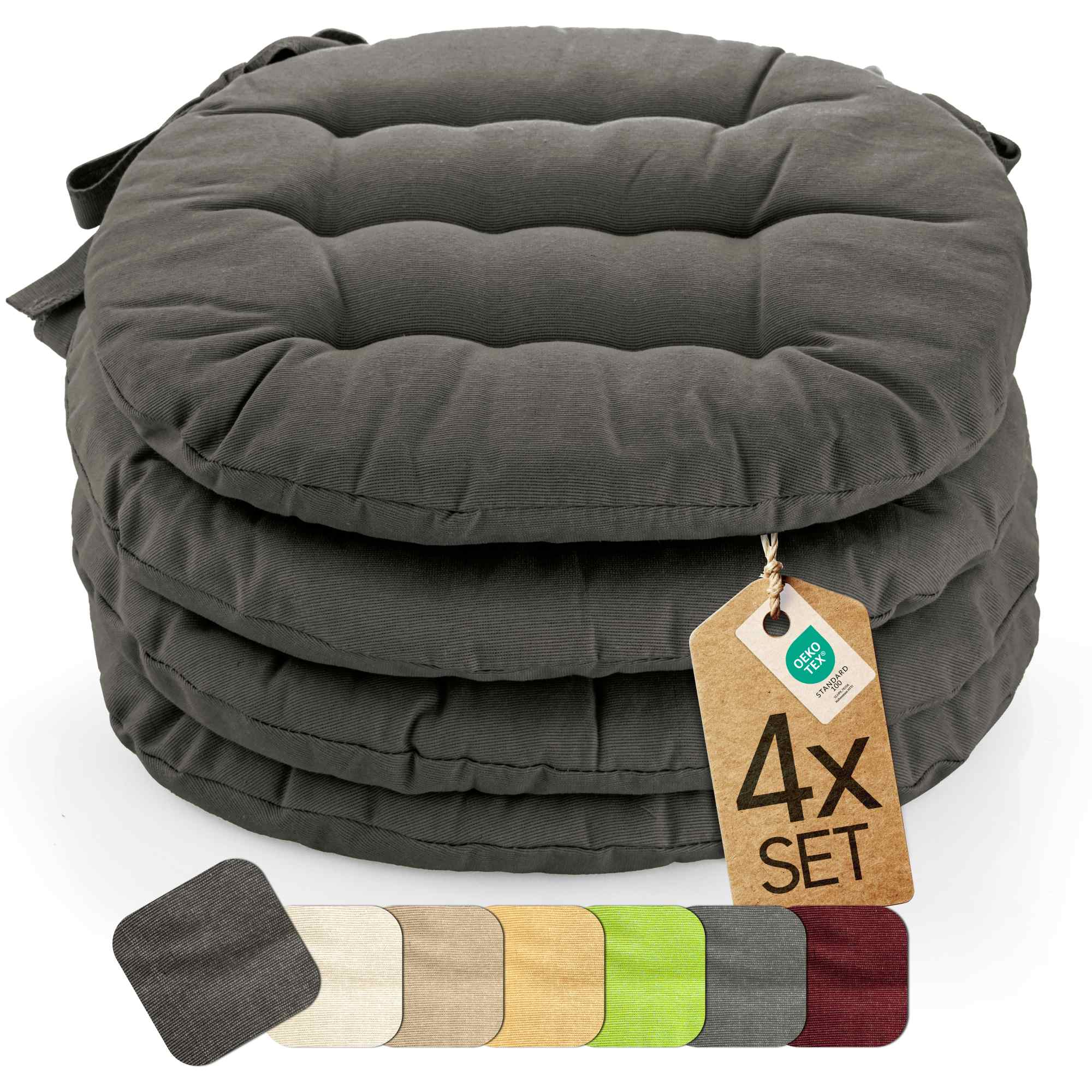 etérea Sitzkissen Stuhlkissen Basic Rund 38x38cm - Innen und Aussenbereich