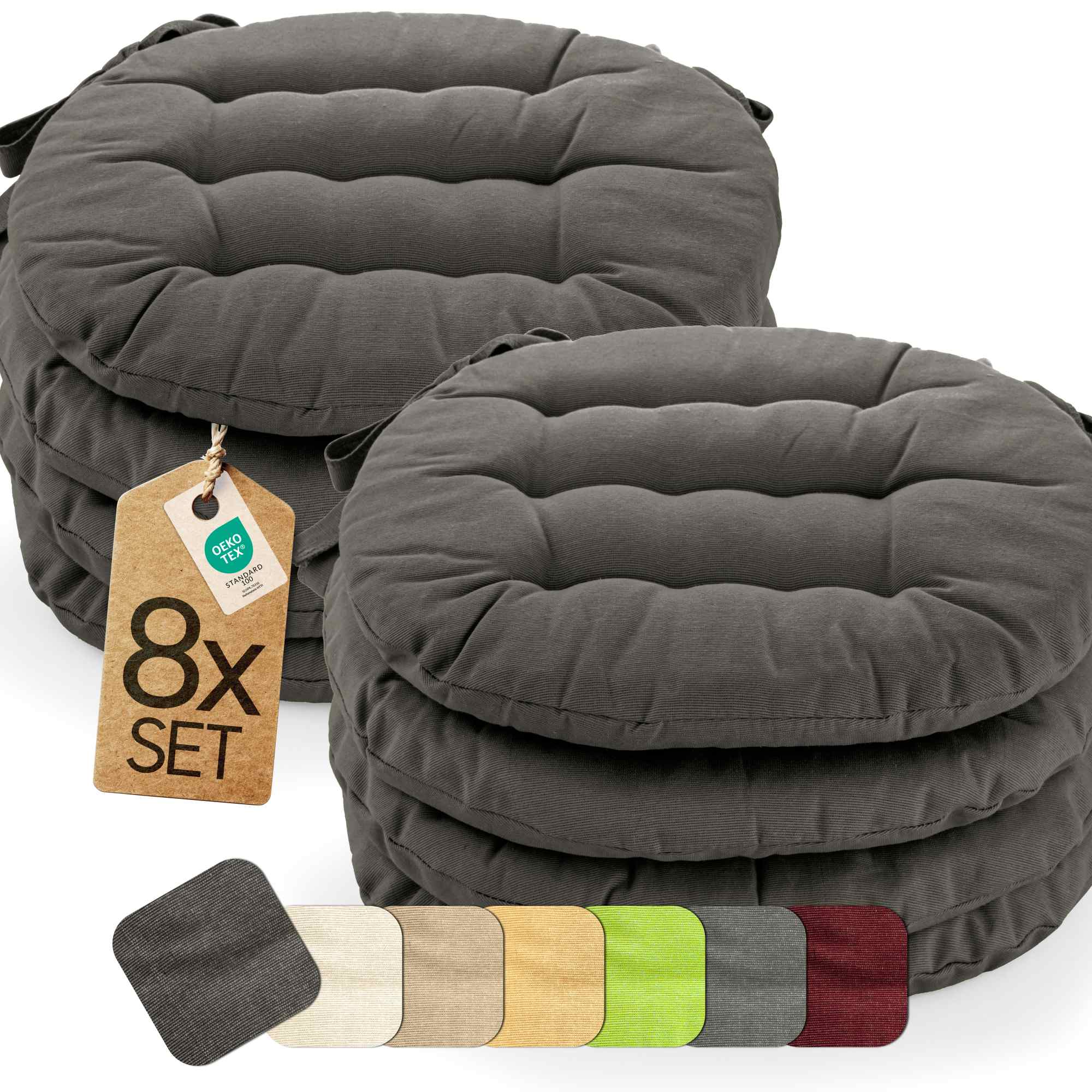 etérea Sitzkissen Stuhlkissen Basic Rund 38x38cm - Innen und Aussenbereich