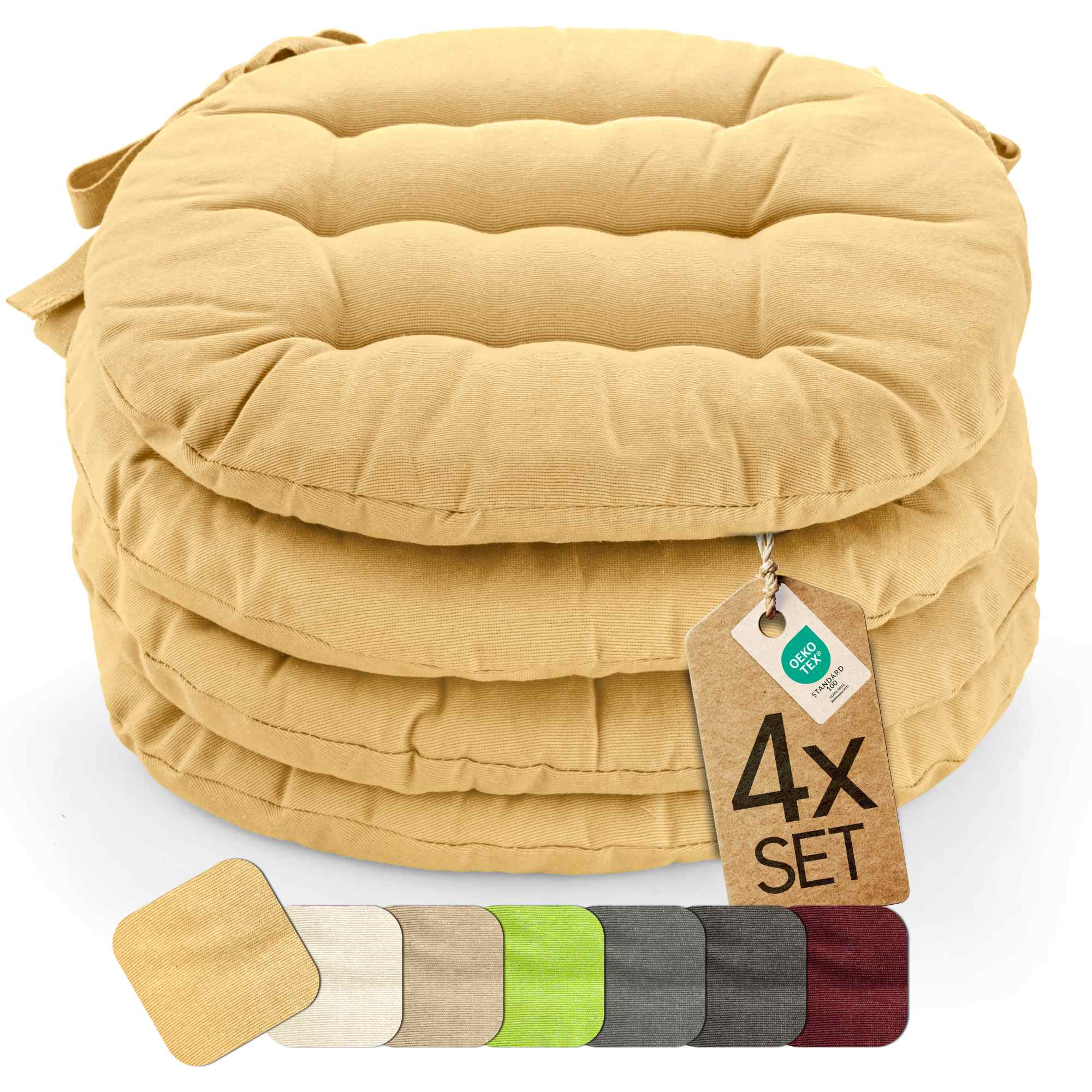 etérea Sitzkissen Stuhlkissen Basic Rund 38x38cm - Innen und Aussenbereich