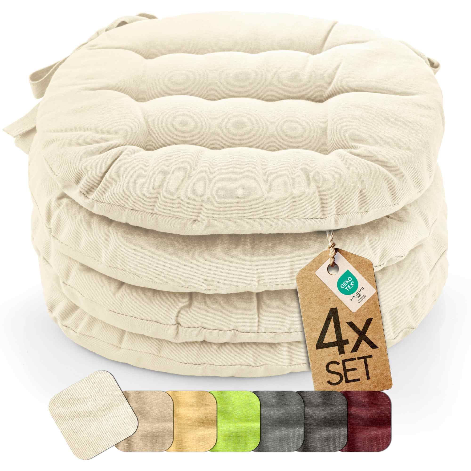 etérea Sitzkissen Stuhlkissen Basic Rund 38x38cm - Innen und Aussenbereich