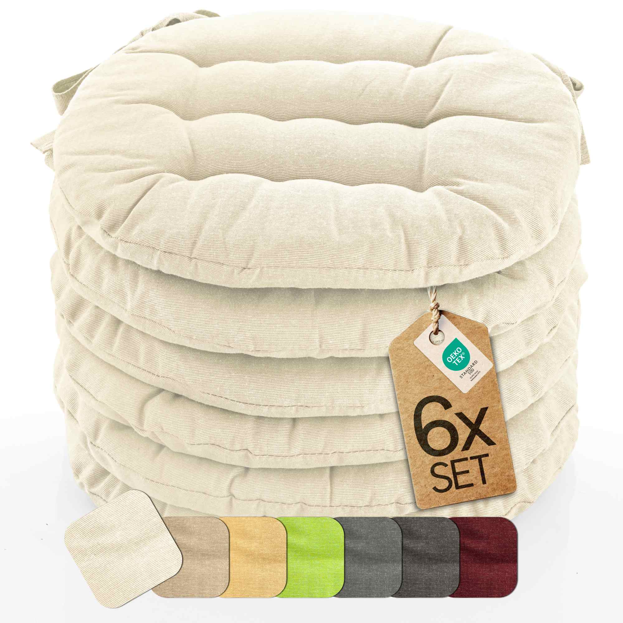 etérea Sitzkissen Stuhlkissen Basic Rund 38x38cm - Innen und Aussenbereich
