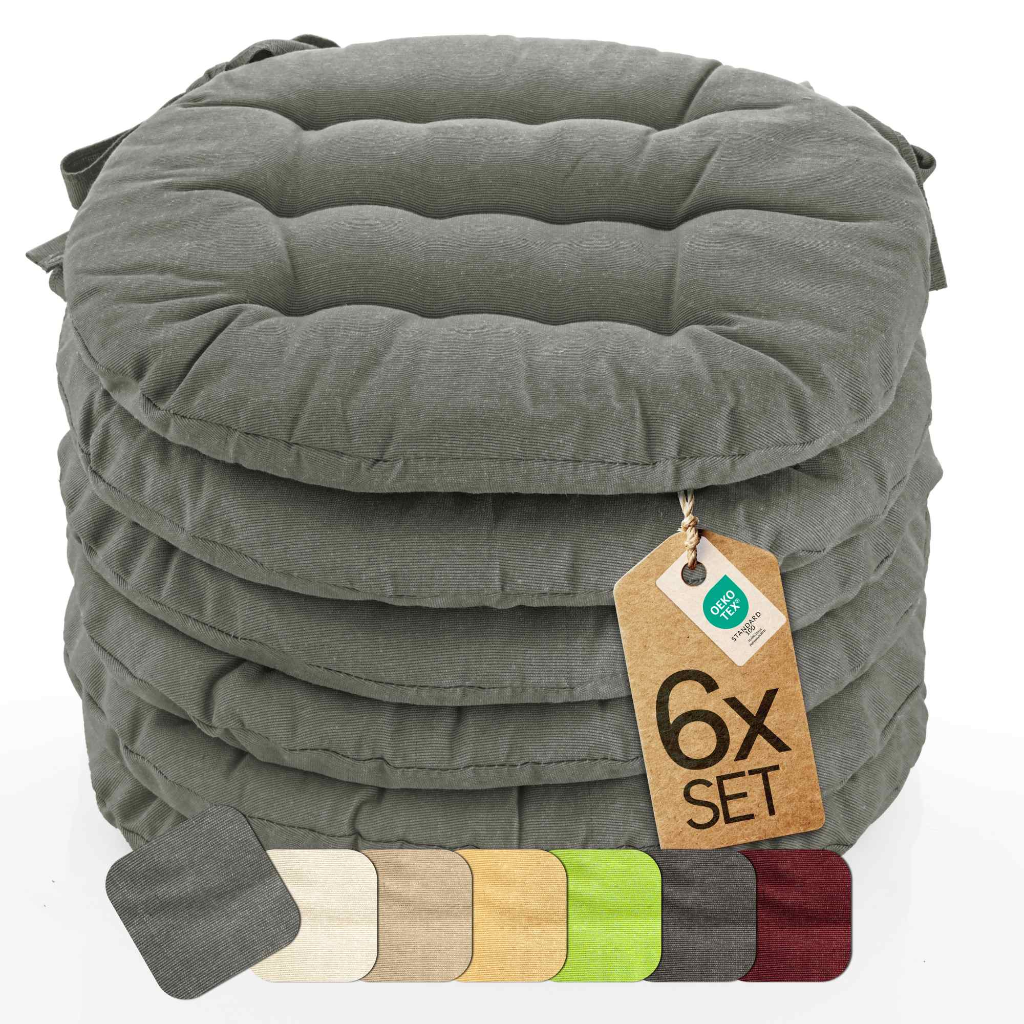 etérea Sitzkissen Stuhlkissen Basic Rund 38x38cm - Innen und Aussenbereich