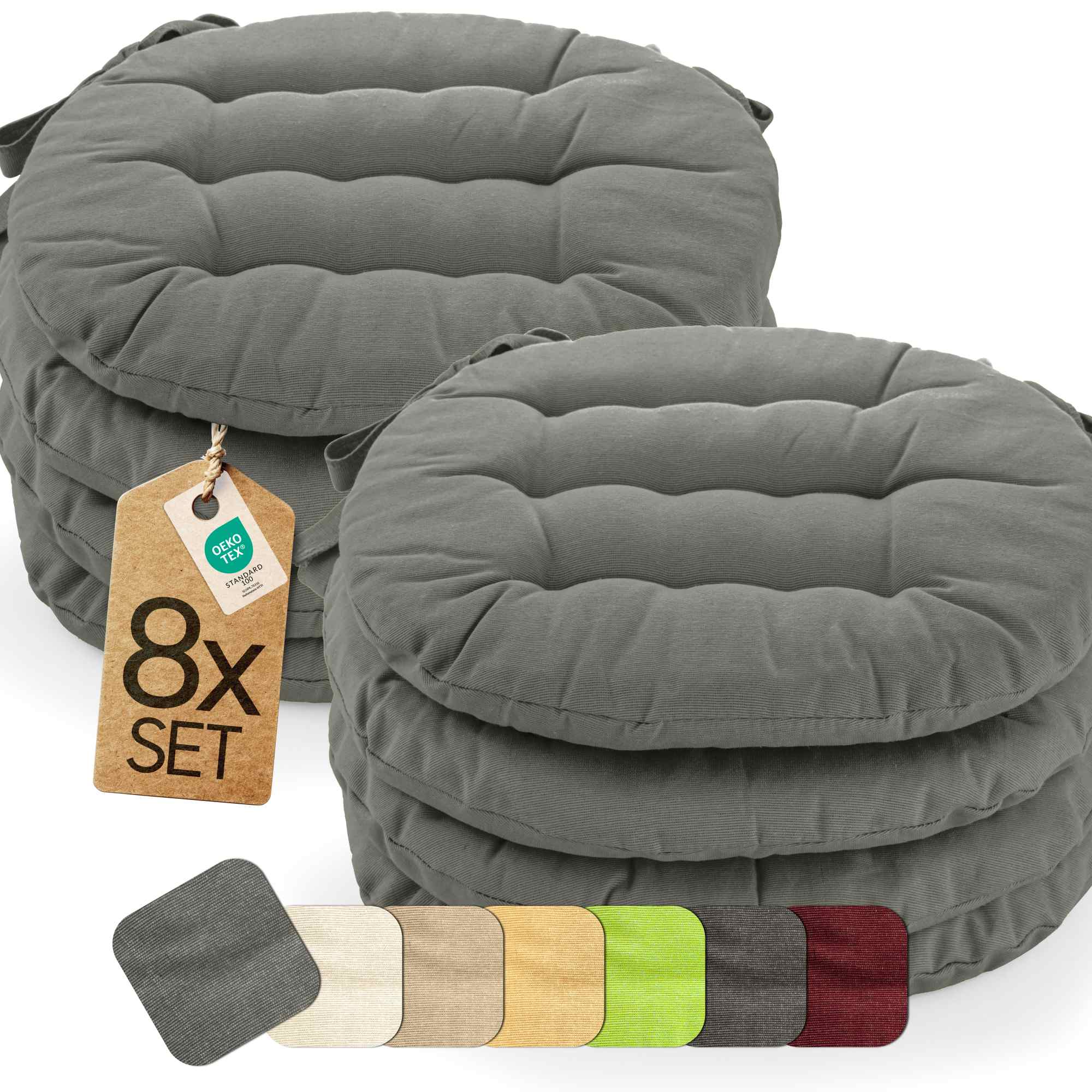 etérea Sitzkissen Stuhlkissen Basic Rund 38x38cm - Innen und Aussenbereich