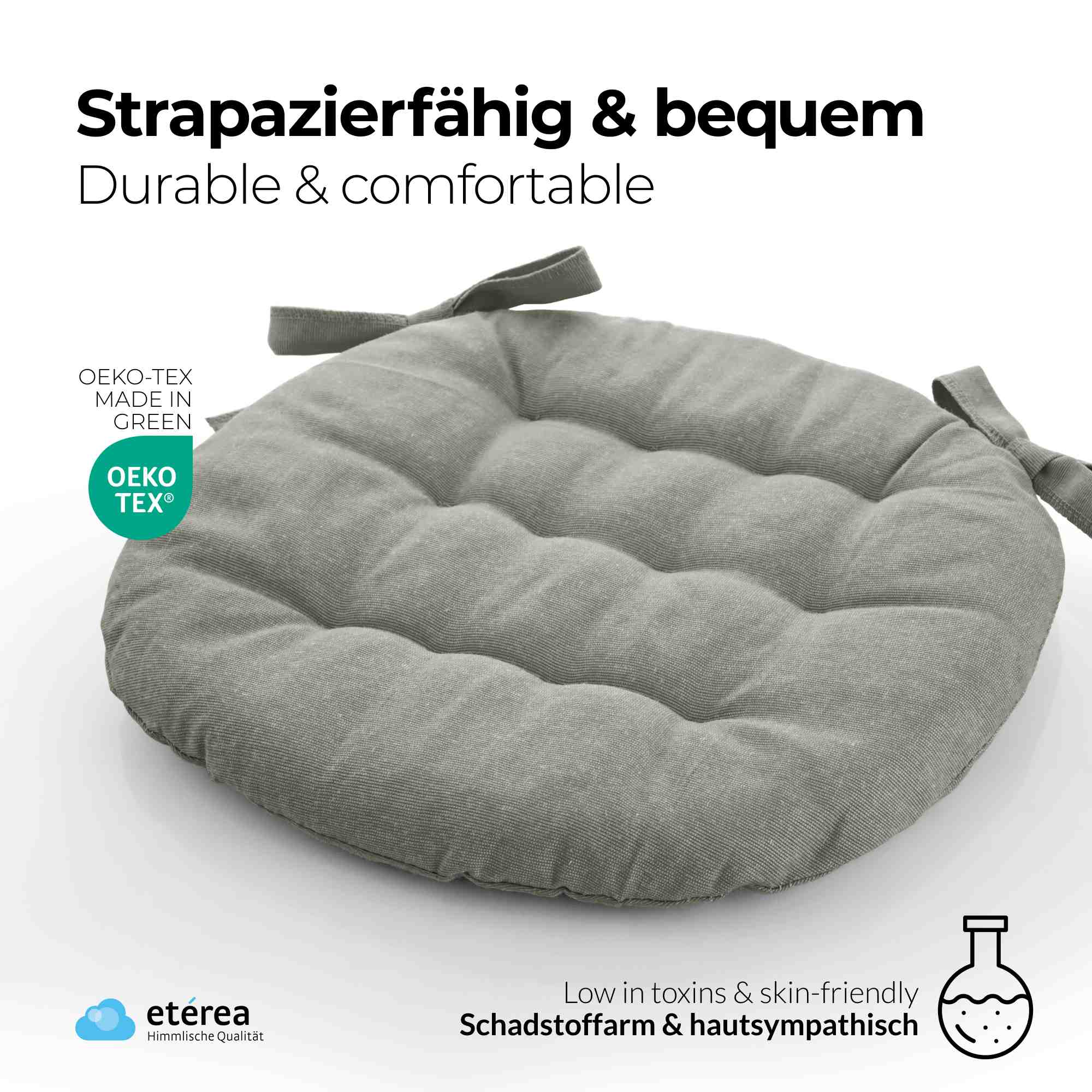 etérea Sitzkissen Stuhlkissen Basic Rund 38x38cm - Innen und Aussenbereich
