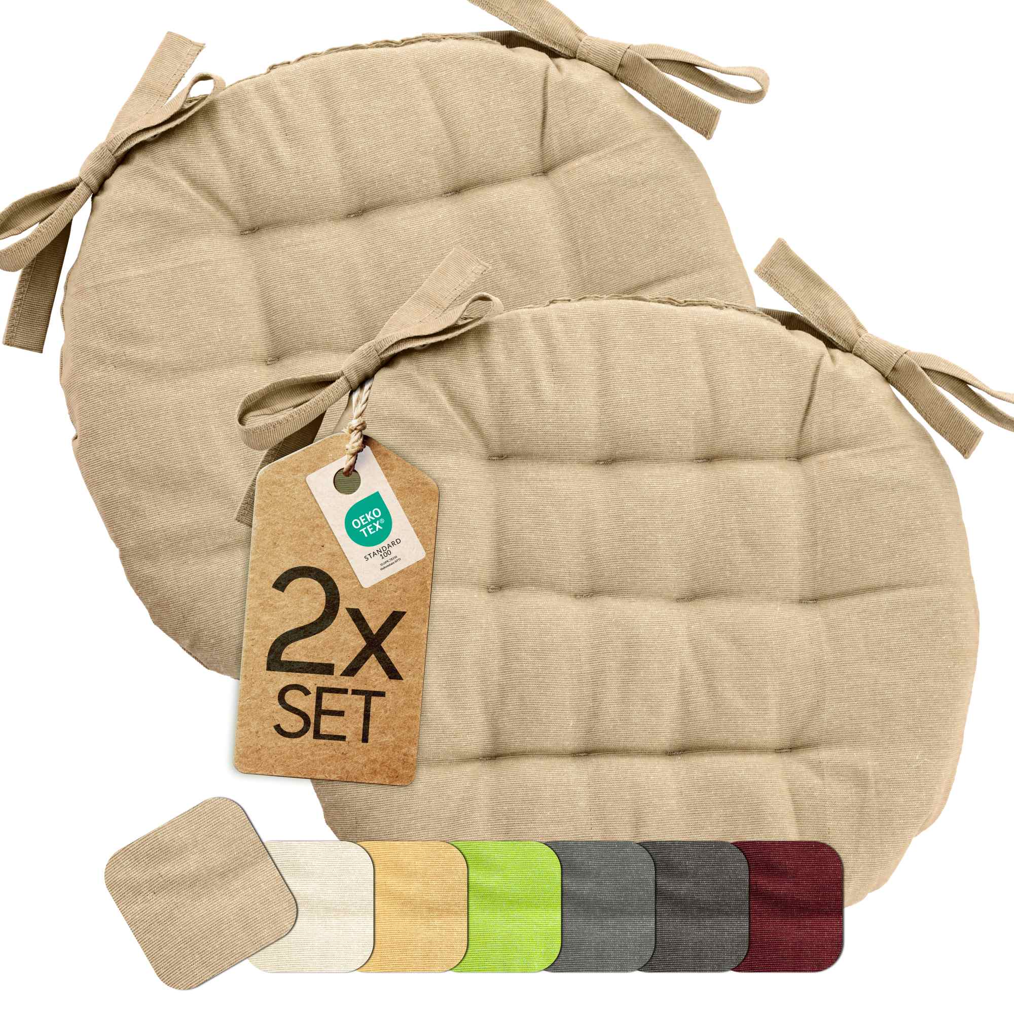 etérea Sitzkissen Stuhlkissen Basic Rund 38x38cm - Innen und Aussenbereich