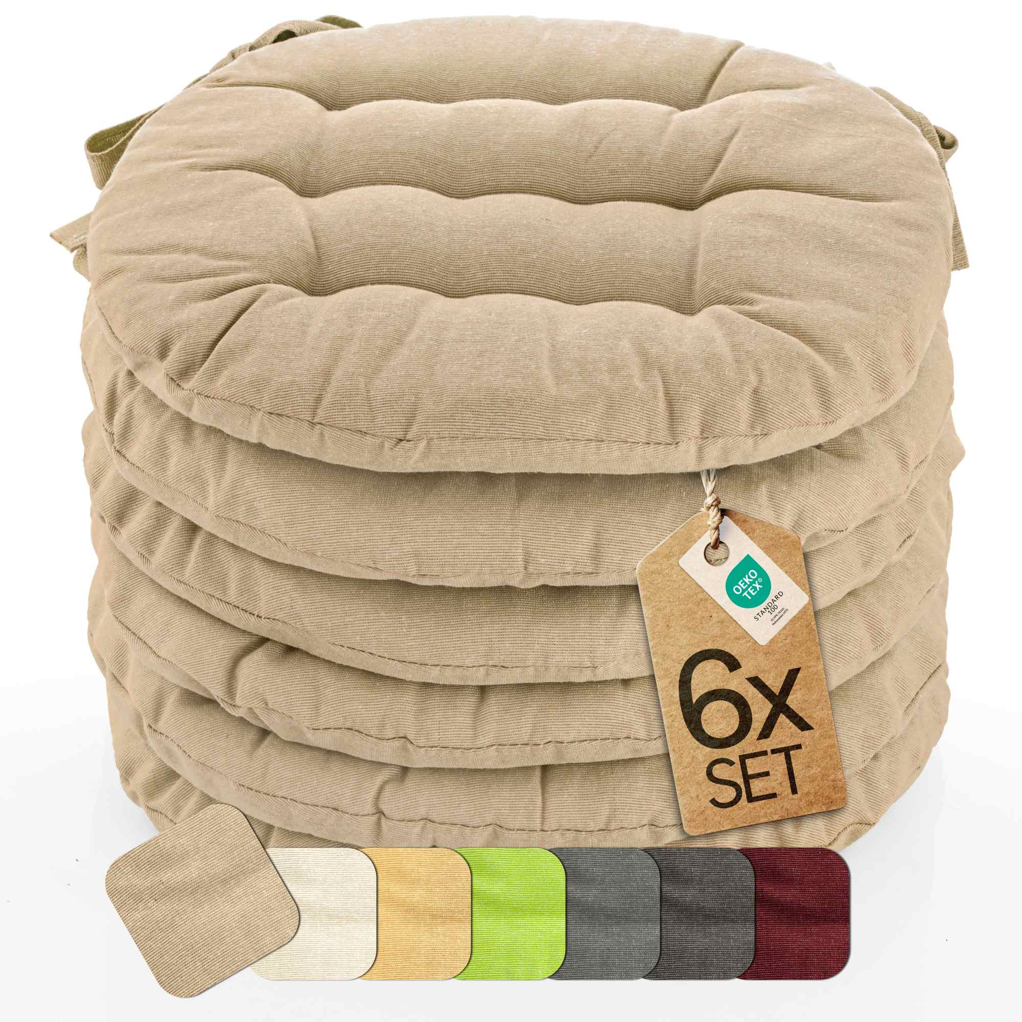 etérea Sitzkissen Stuhlkissen Basic Rund 38x38cm - Innen und Aussenbereich