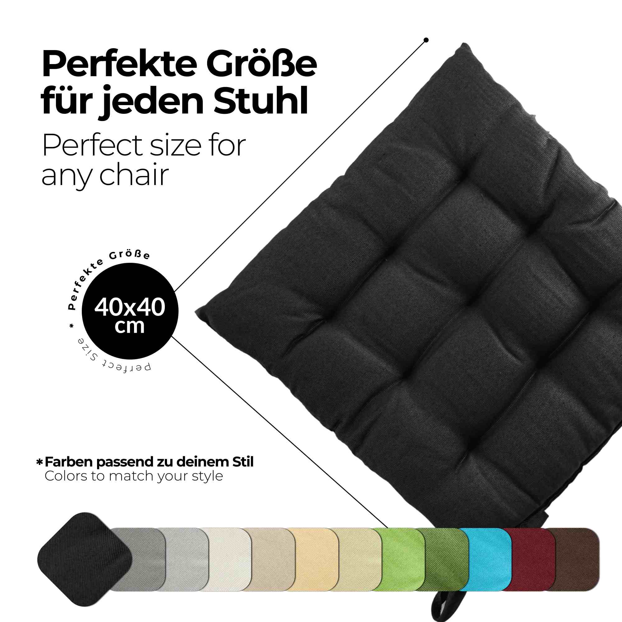 etérea Sitzkissen Stuhlkissen Basic 40x40cm - Innen und Aussenbereich