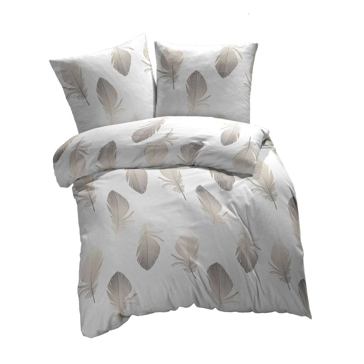 4 tlg. etérea Renforcé Bettwäsche Federn Weiß 135x200 + 80x80 cm