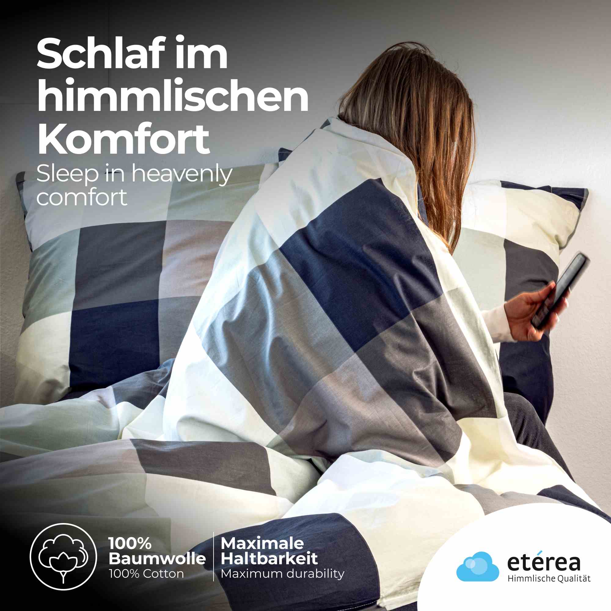 etérea Renforcé Bettwäsche Rian Schwarz
