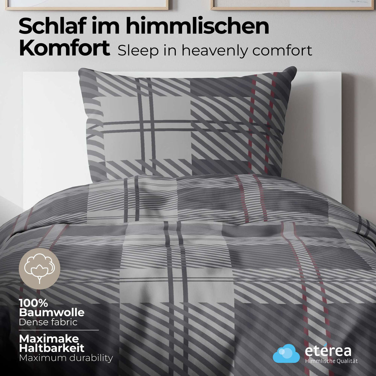 etérea Renforcé Bettwäsche Blockberry Hellblau 135x200 cm + 80x80 cm