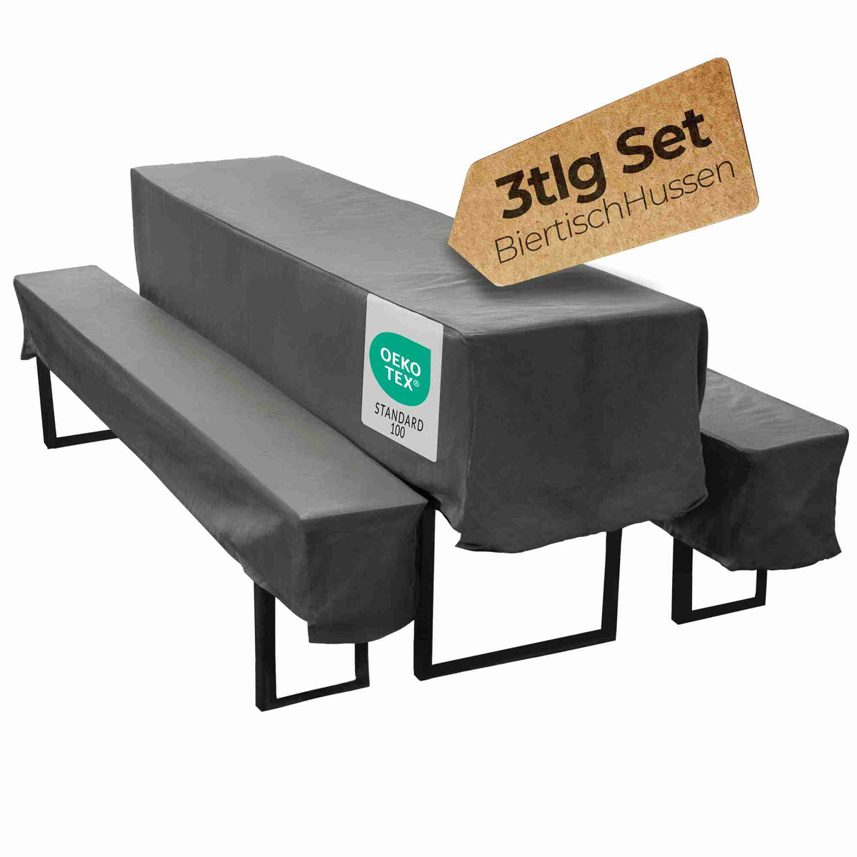 etérea Biertisch Hussen Set #farbe_grau