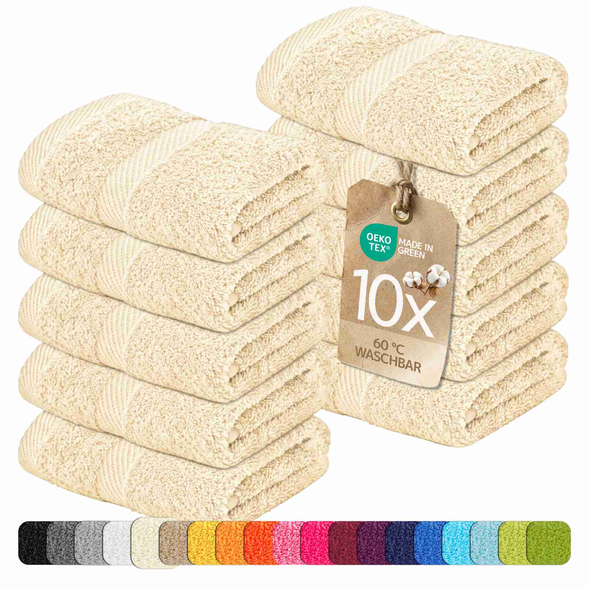 etérea 10er Pack Handtücher Carli Handtuch Bulkset