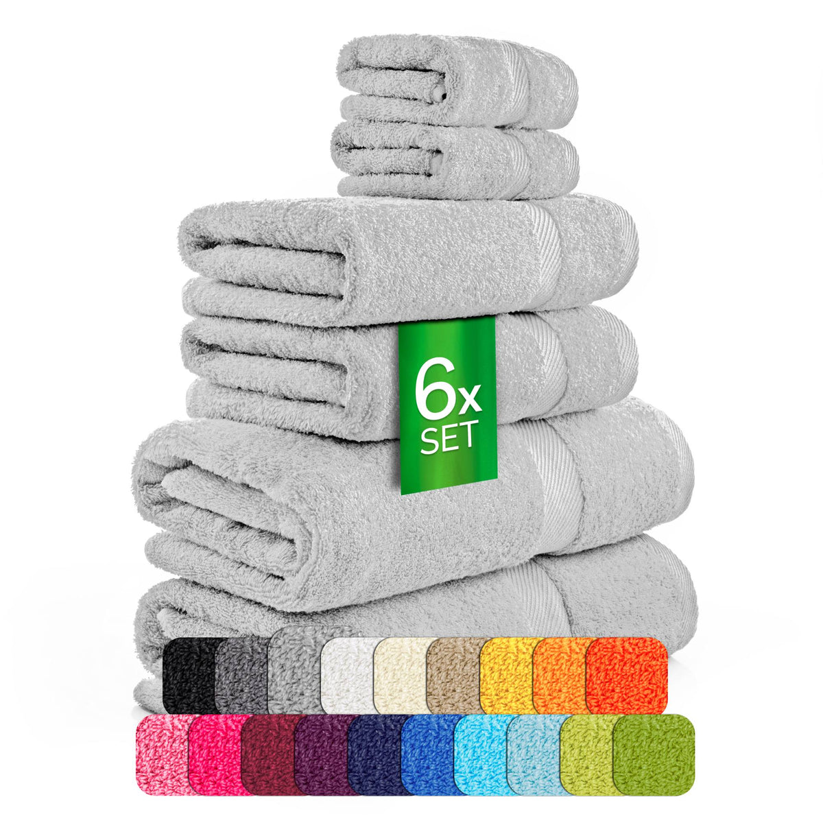 etérea Carli 6-teiliges Handtuchset II Eco - Alle Farben - fix und fertig