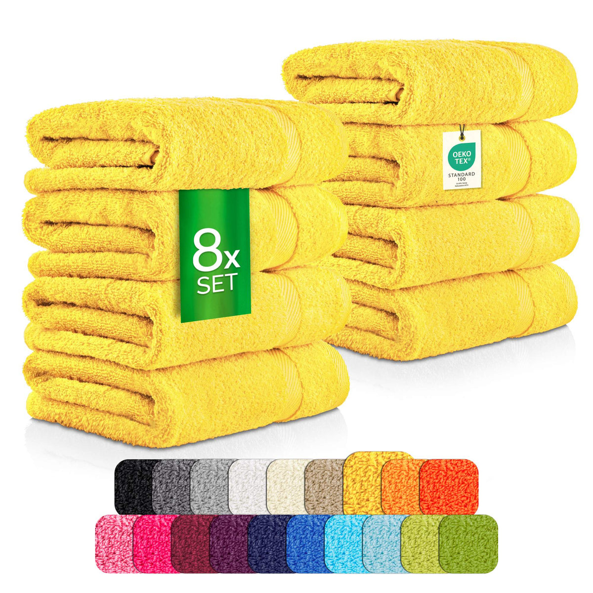 8 tlg. Handtuch Sparset - #farbe_gelb