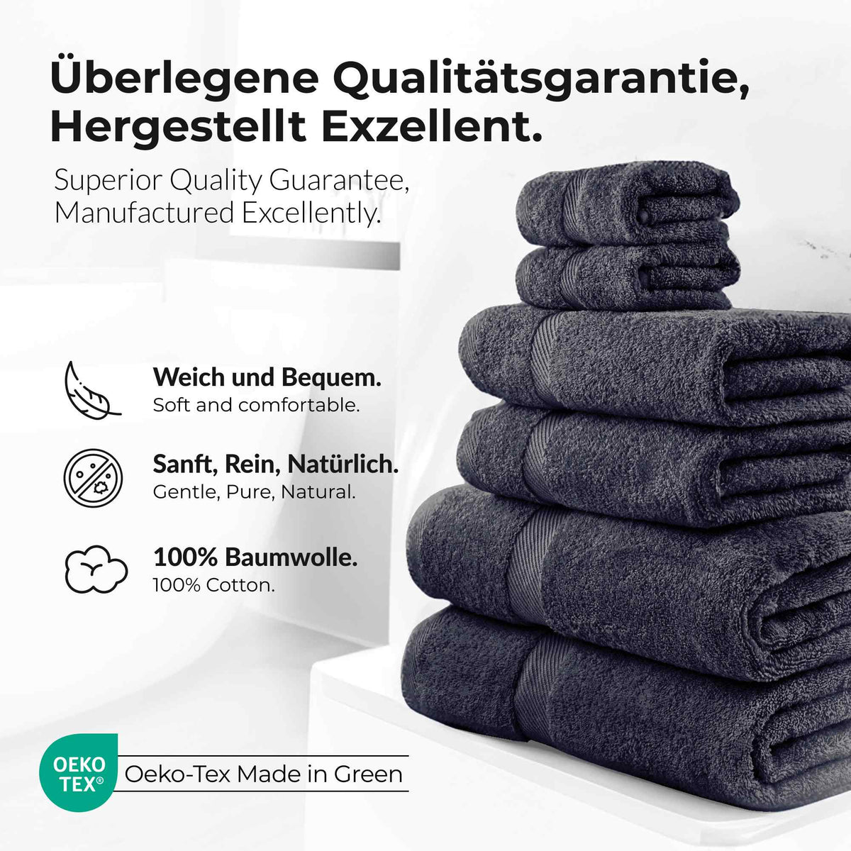 VBD-17 etérea Carli Handtuch Kollektion Duschtuch Badetuch Badvorleger - 100% Baumwolle