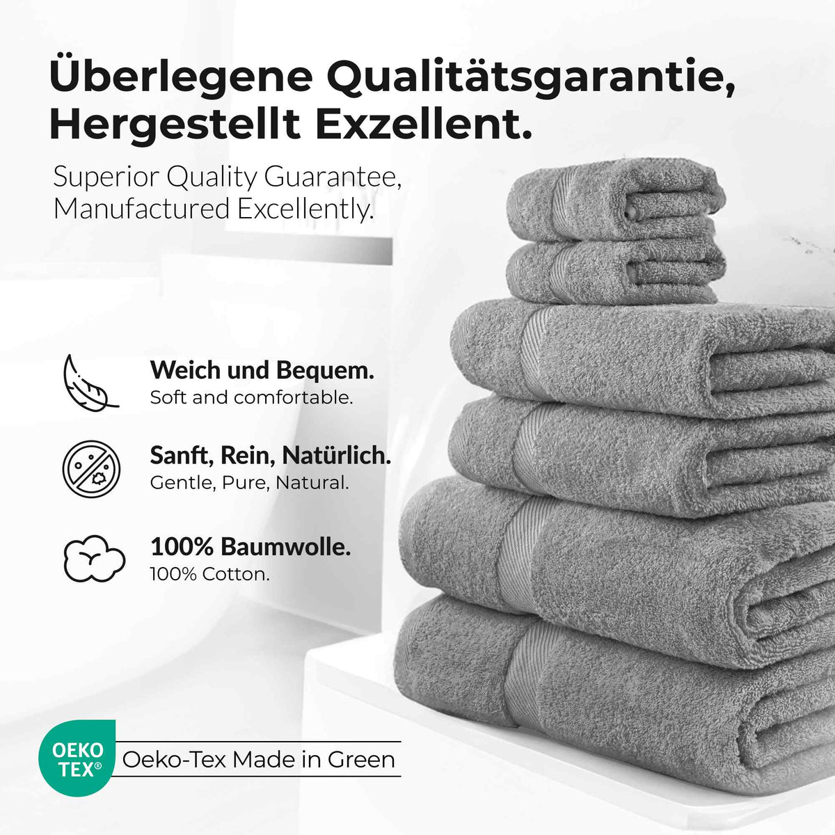 VBD-17 etérea Carli Handtuch Kollektion Duschtuch Badetuch Badvorleger - 100% Baumwolle