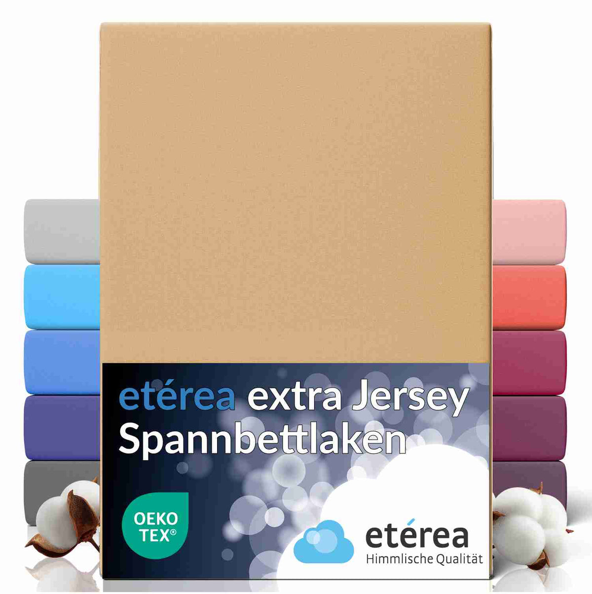 etérea Extra Jersey Spannbettlaken Beige 140x200 - 160x220 cm