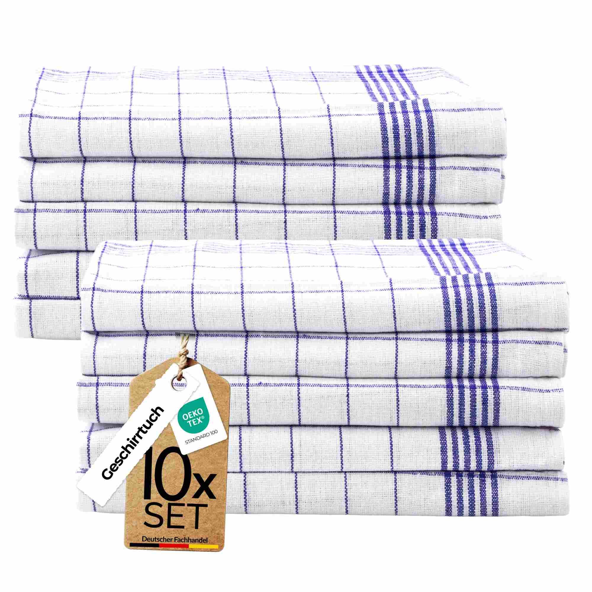 Sterzbachs 10er Set Basic Geschirrtücher Baumwolle Kariert 50x70 cm