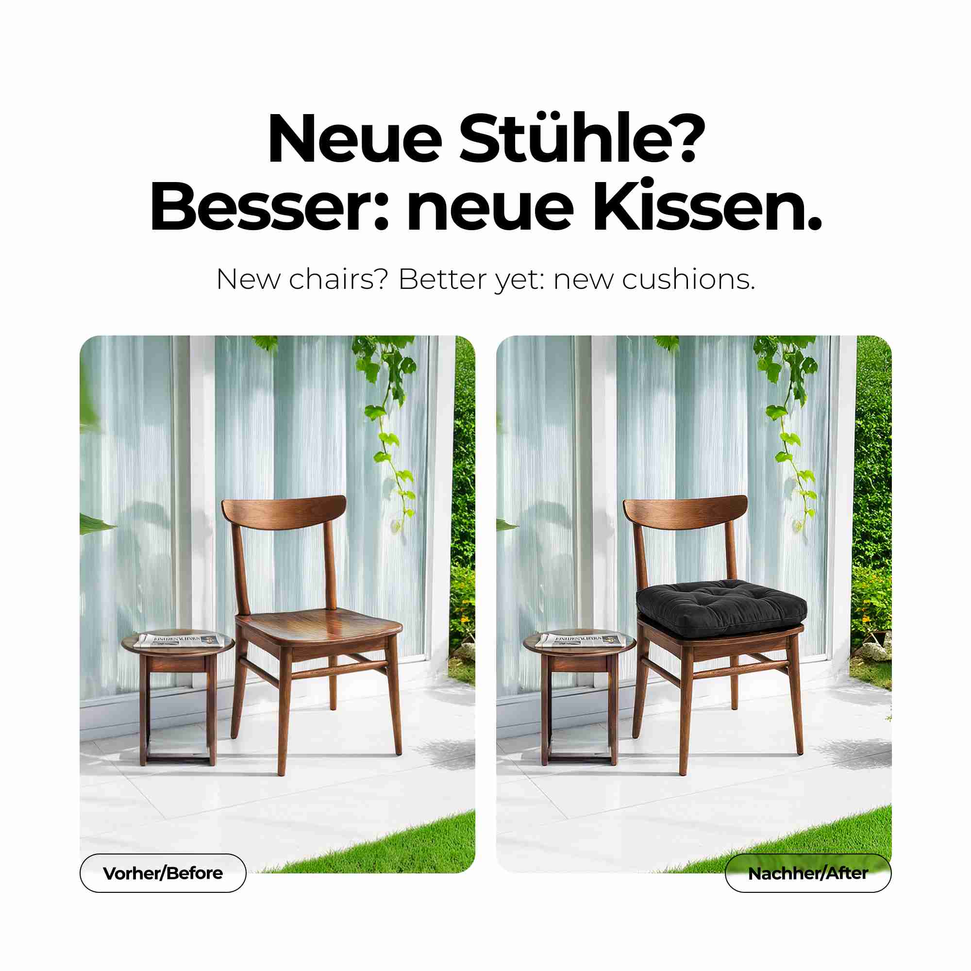 etérea Sitzkissen Stuhlkissen Heidi 42x42cm - Innen und Aussenbereich