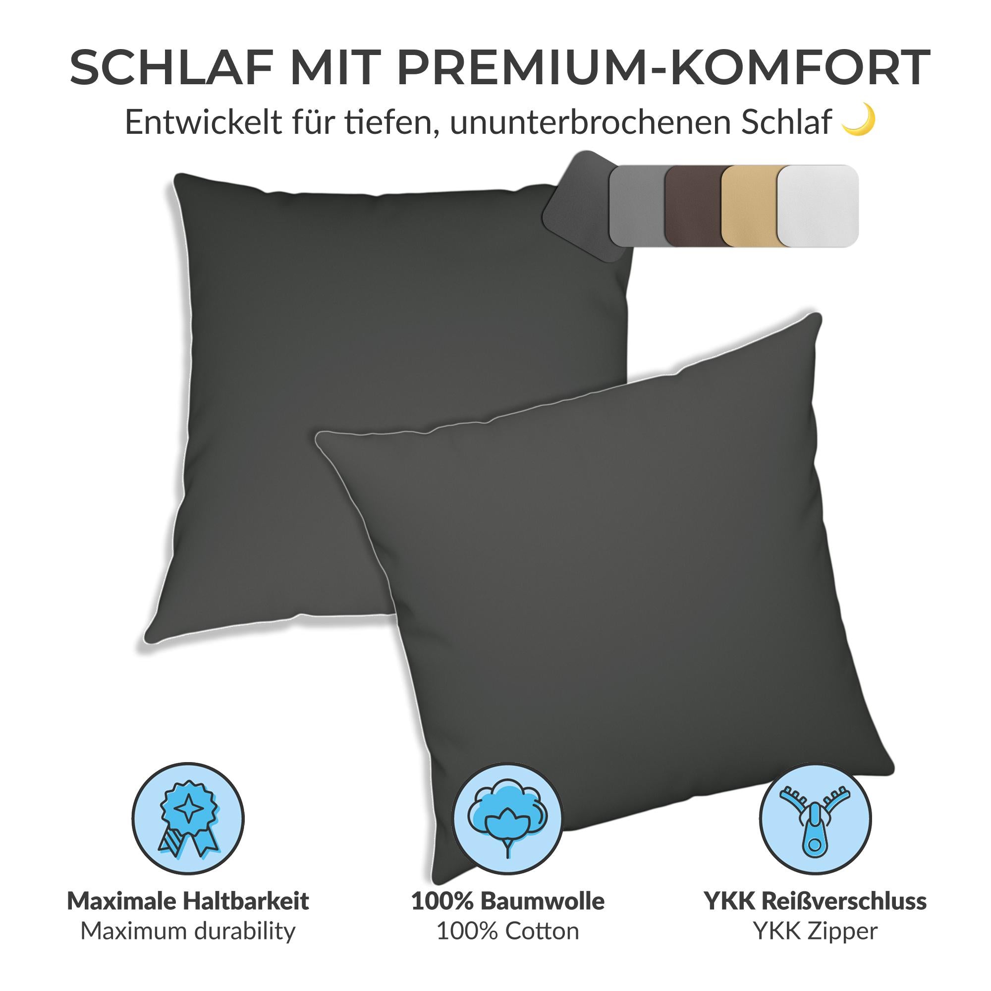 etérea Premium Jersey Kissenbezug – weich, langlebig & bügelfrei