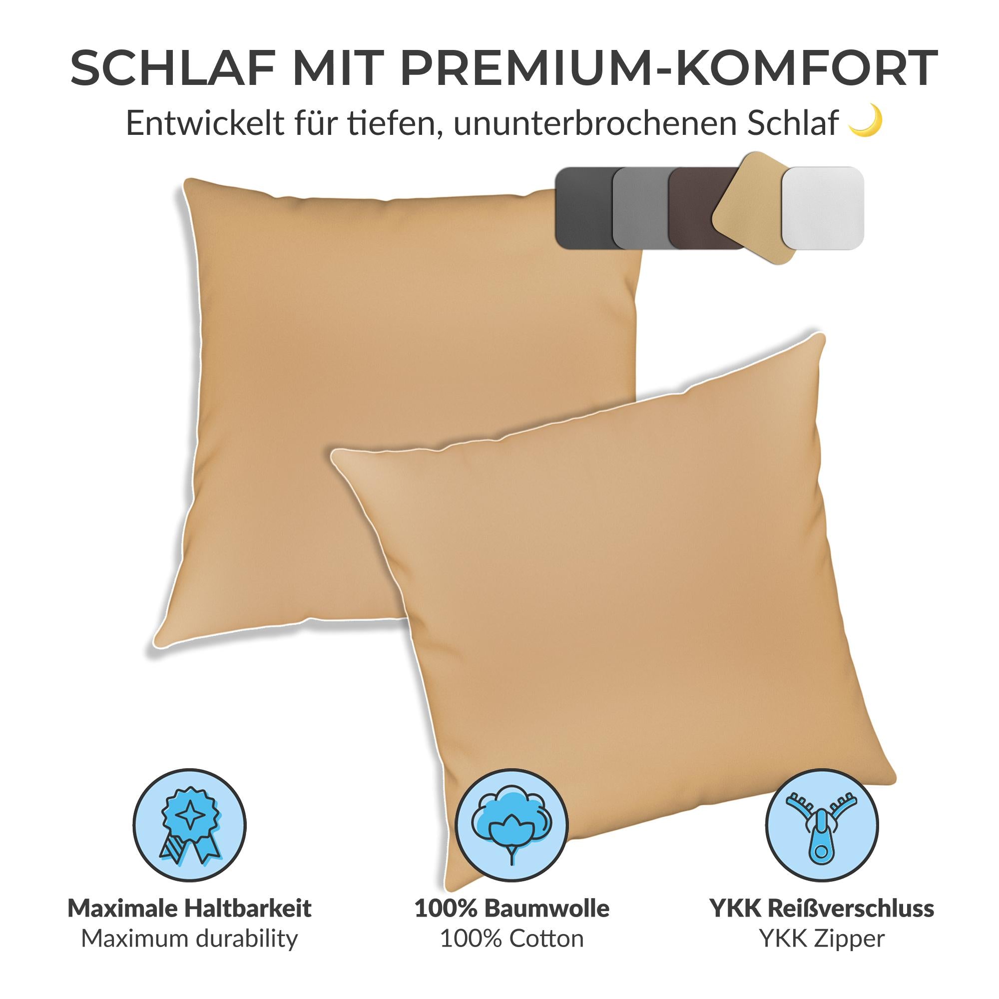 etérea Premium Jersey Kissenbezug – weich, langlebig & bügelfrei