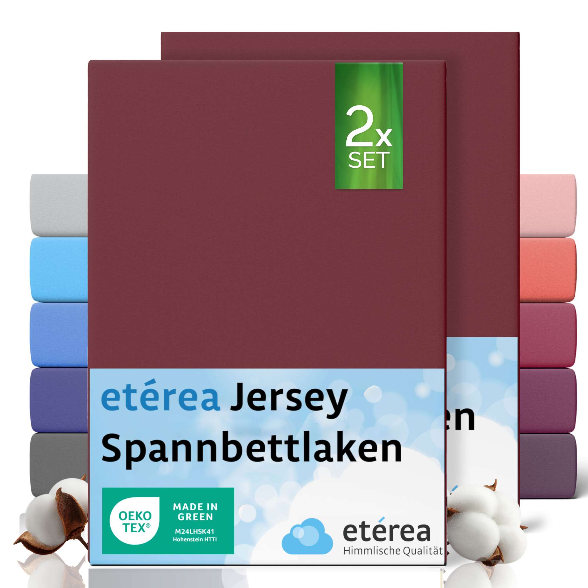 etérea 2 Stück Comfort Jersey Spannbettlaken