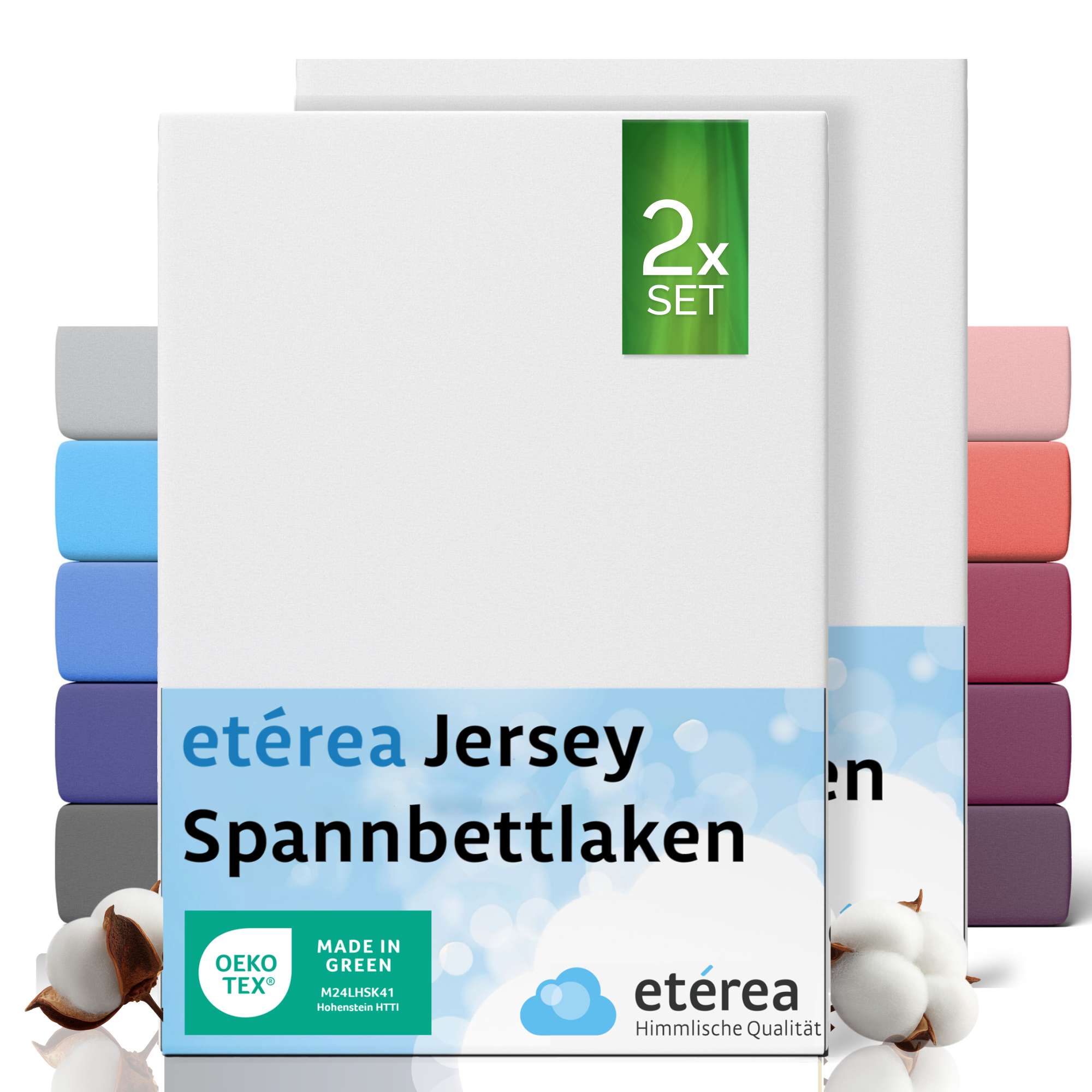 etérea 2 Stück Comfort Jersey Spannbettlaken