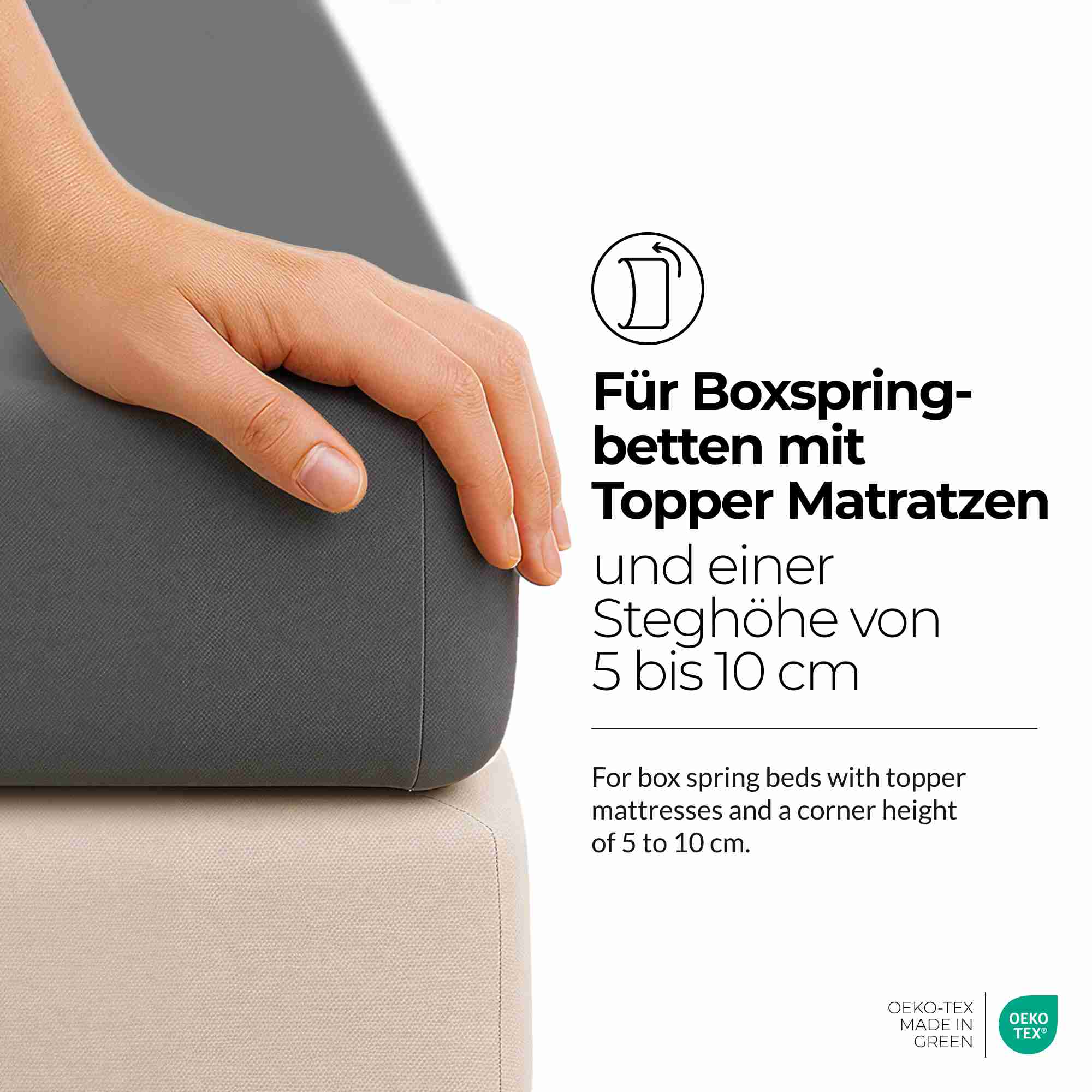 etérea 2 Stück Comfort Jersey Topper Spannbettlaken
