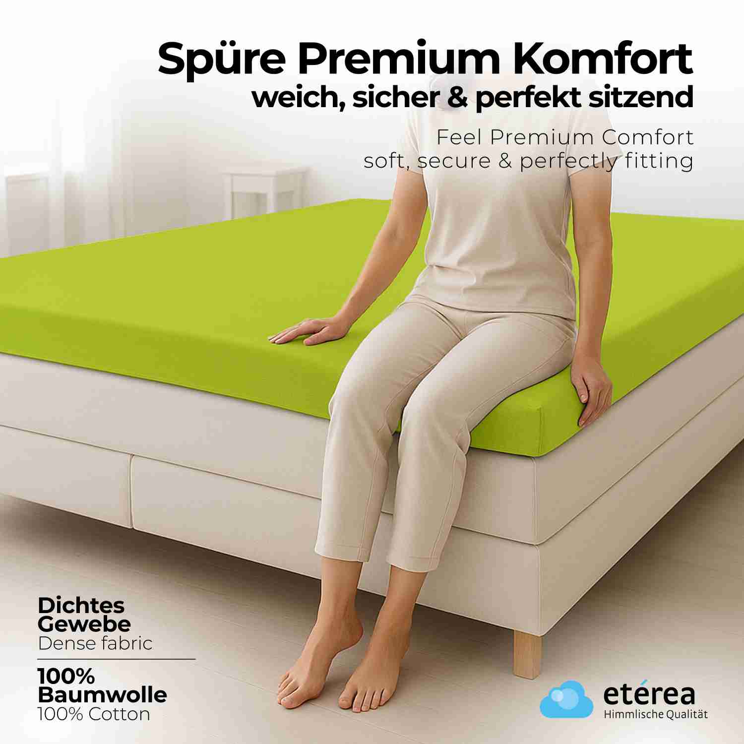 etérea 2 Stück Comfort Jersey Topper Spannbettlaken