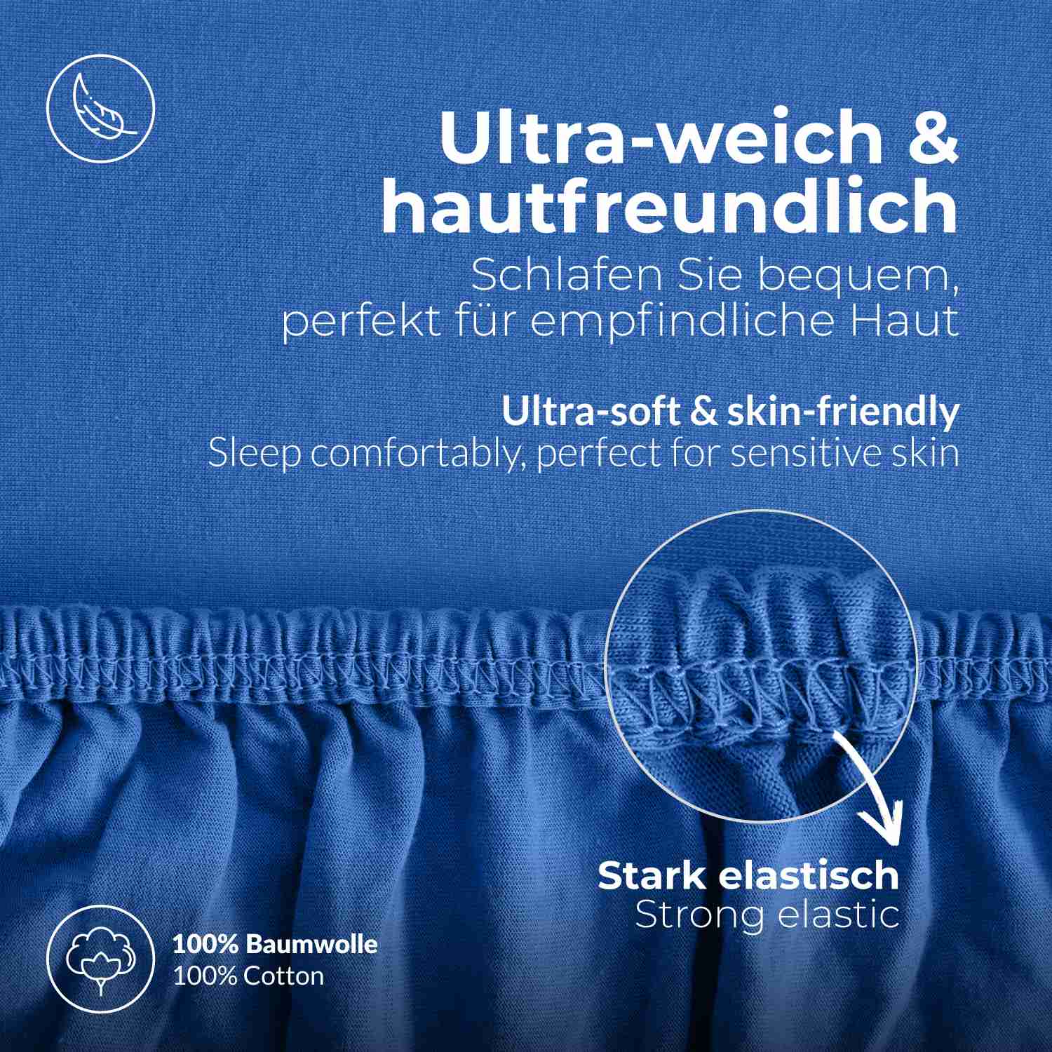 etérea 2 Stück Comfort Jersey Topper Spannbettlaken
