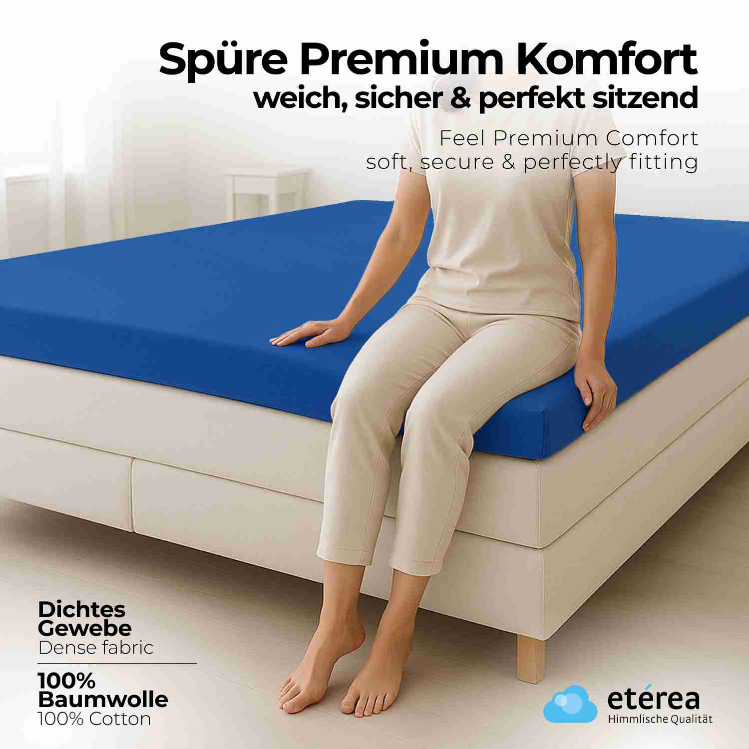 etérea 2 Stück Comfort Jersey Topper Spannbettlaken