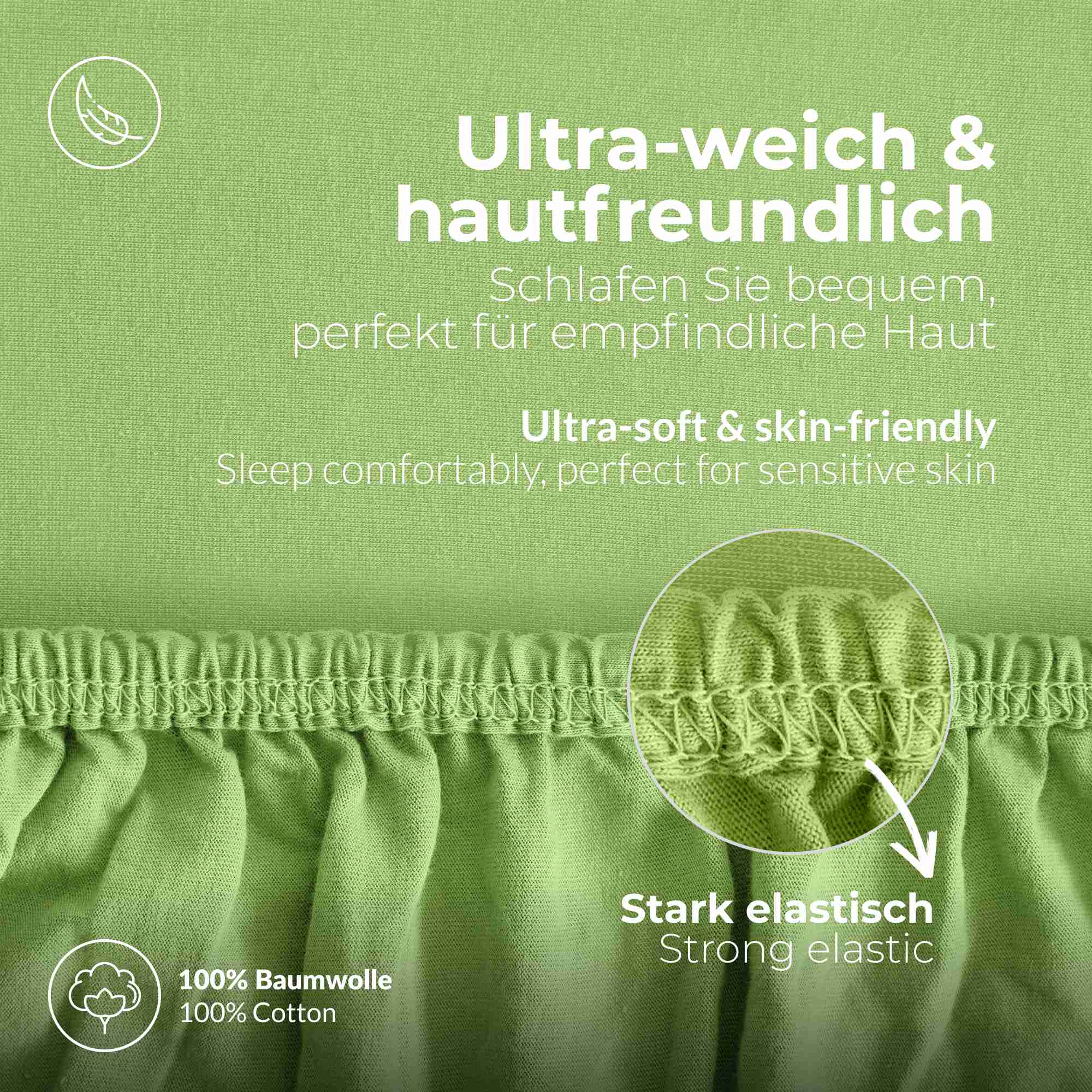 etérea 2 Stück Comfort Jersey Topper Spannbettlaken